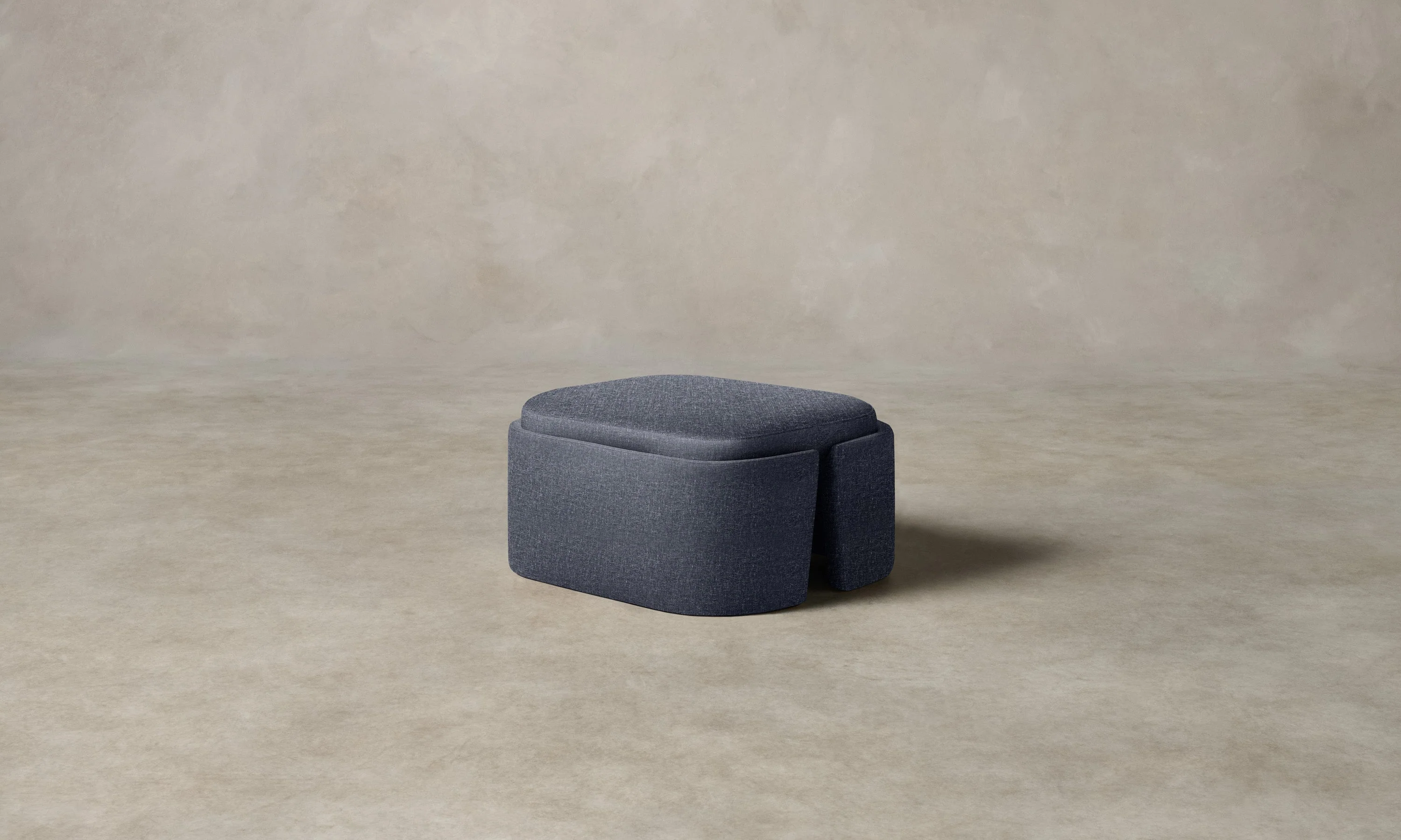 The Separa Ottoman - Heritage Belgian Linen Lake