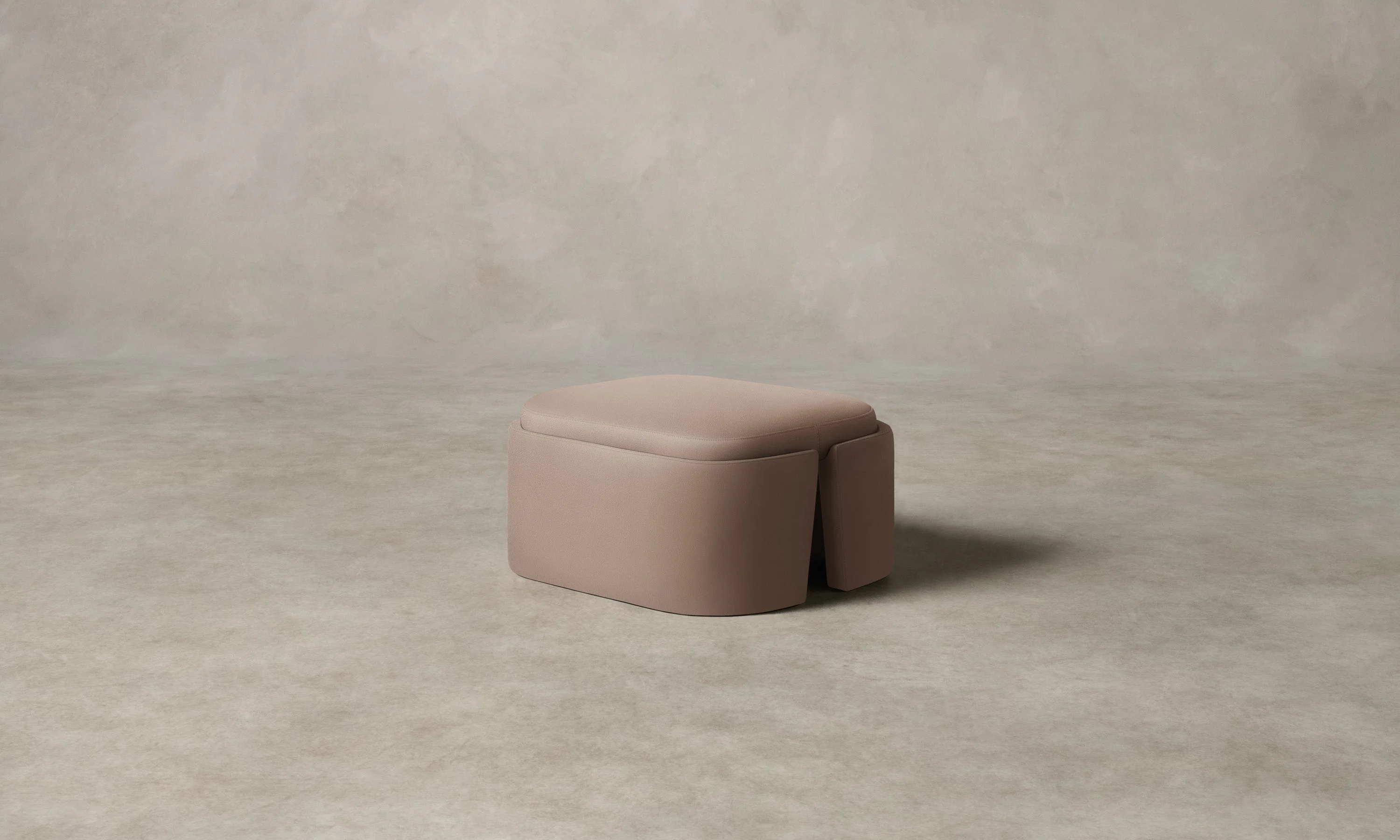 The Separa Ottoman - Pebbled Leather Stone