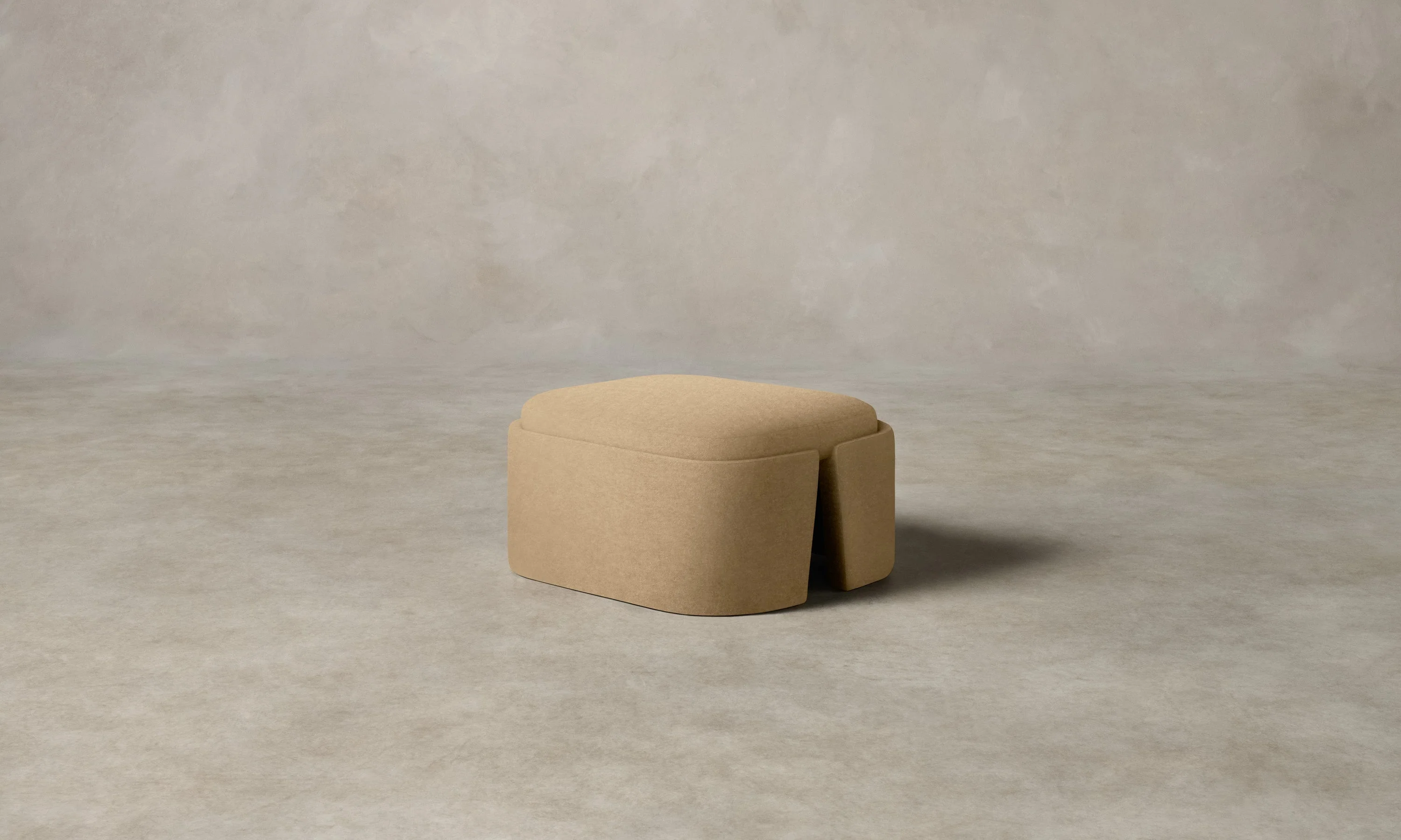 The Separa Ottoman - Performance Velvet Taupe