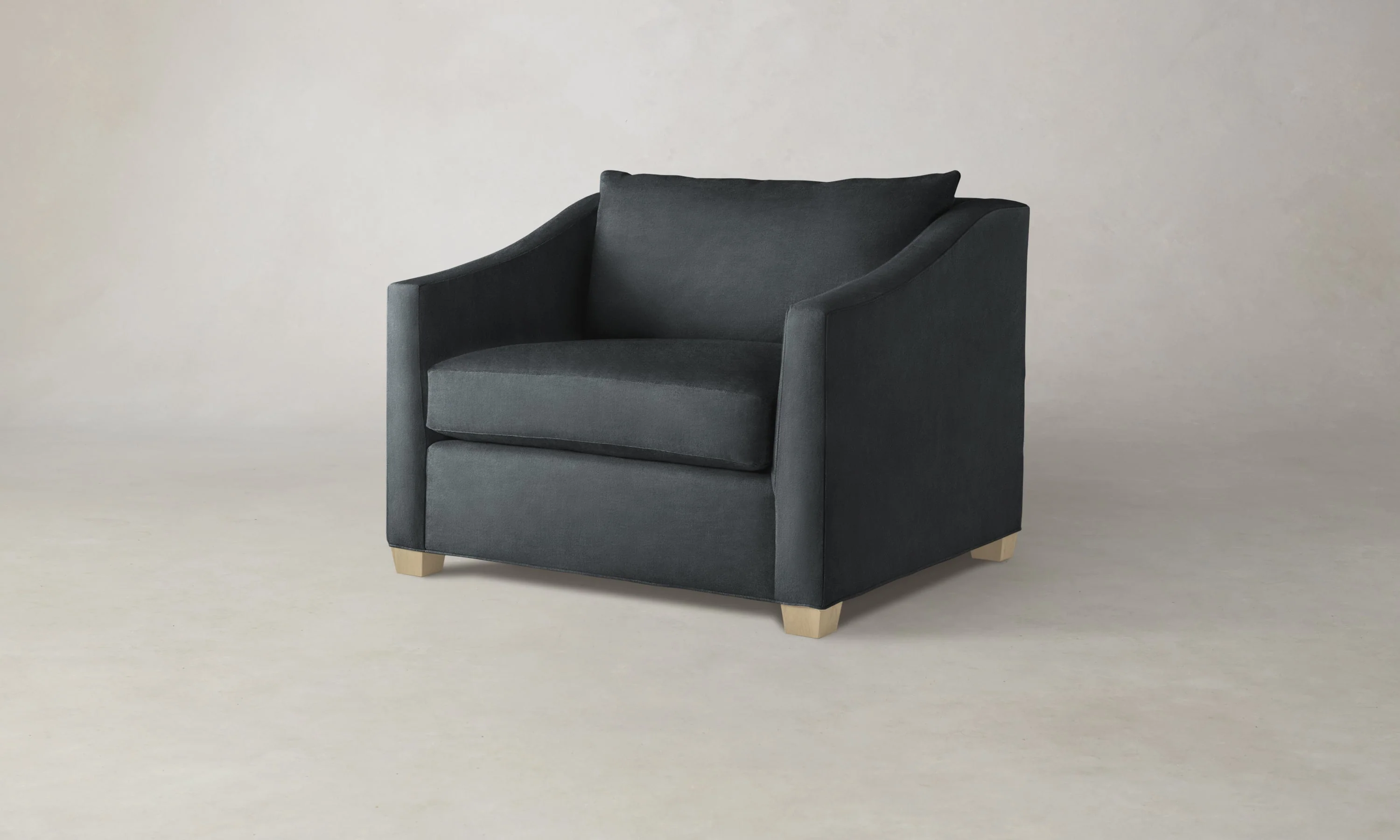 The Sullivan Chair-and-a-Half - Marled Alpaca Velvet Basalt