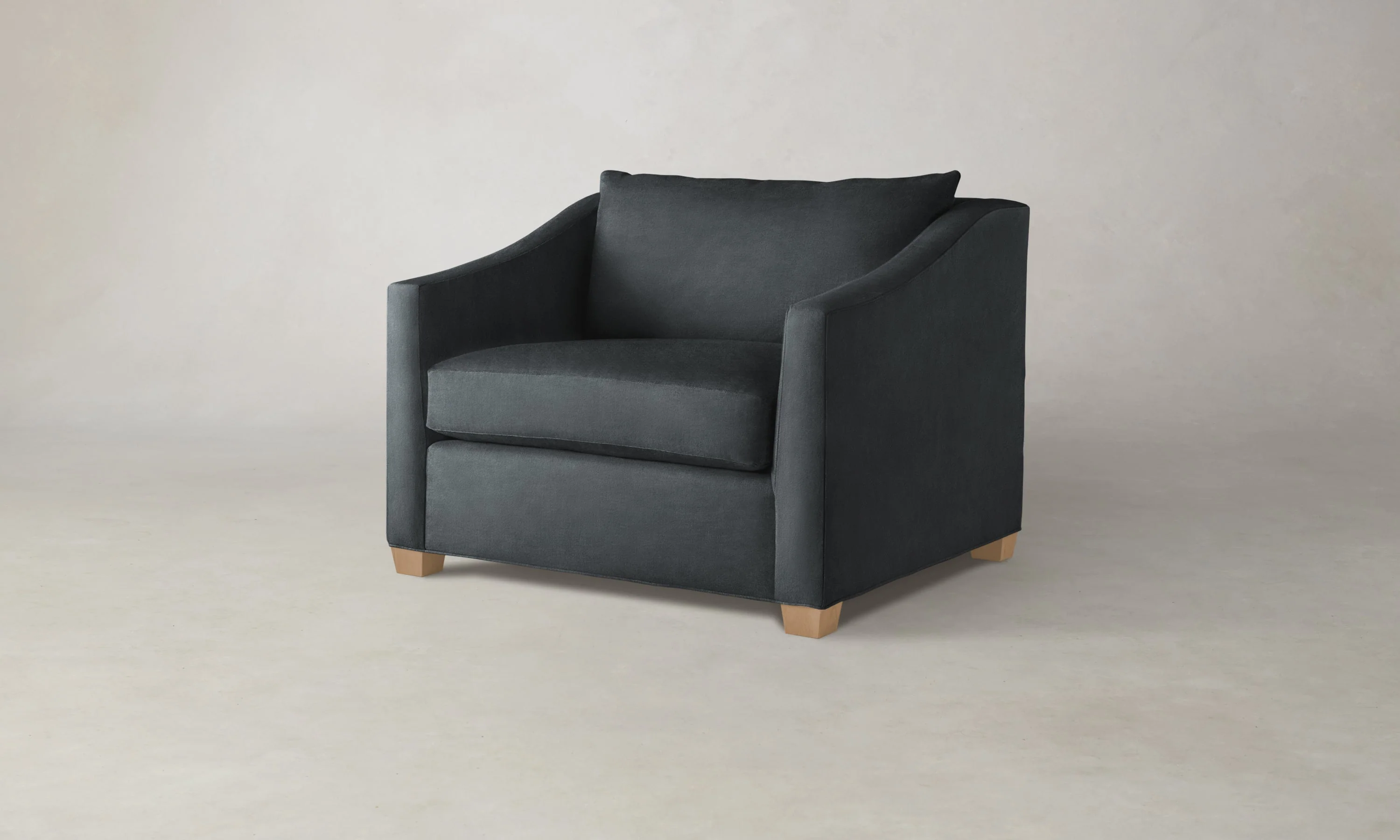 The Sullivan Chair-and-a-Half - Marled Alpaca Velvet Basalt - Image 2