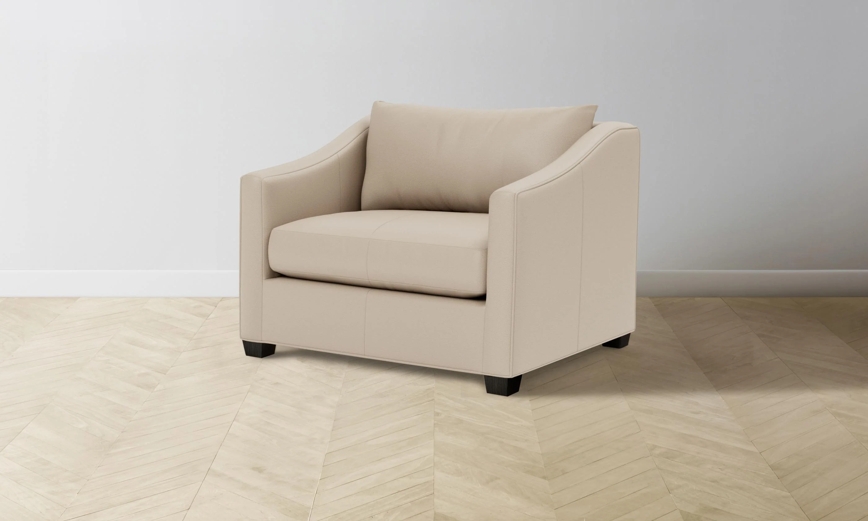 The Sullivan Chair-and-a-Half - Pebbled Leather Stone - Image 4