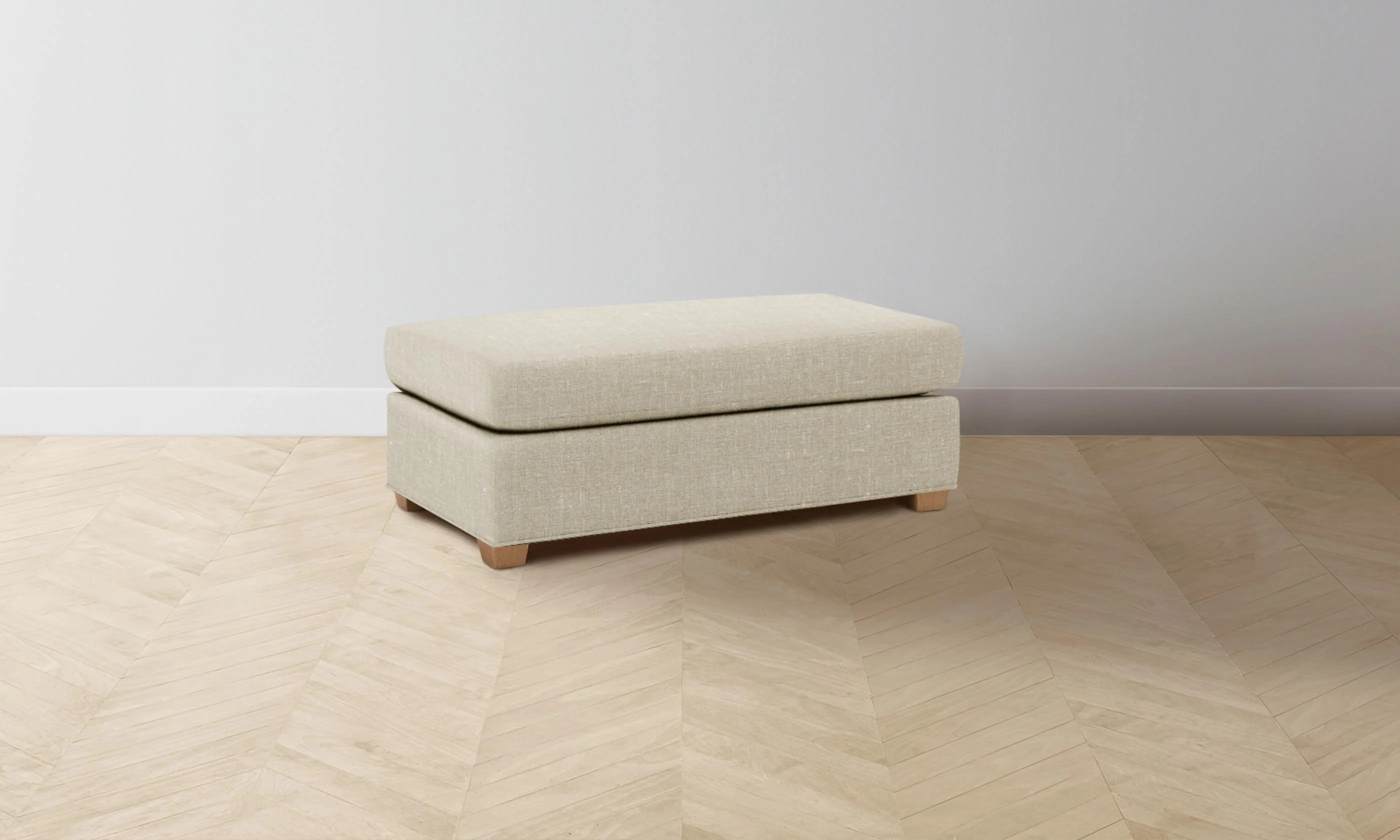 The Sullivan Ottoman - Heritage Belgian Linen Alder - Image 2
