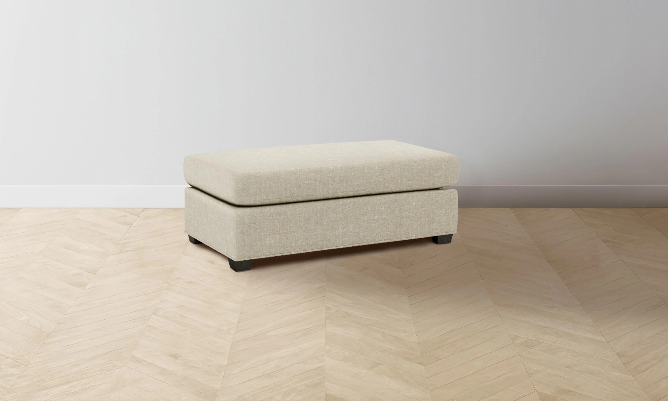 The Sullivan Ottoman - Heritage Belgian Linen Alder - Image 4