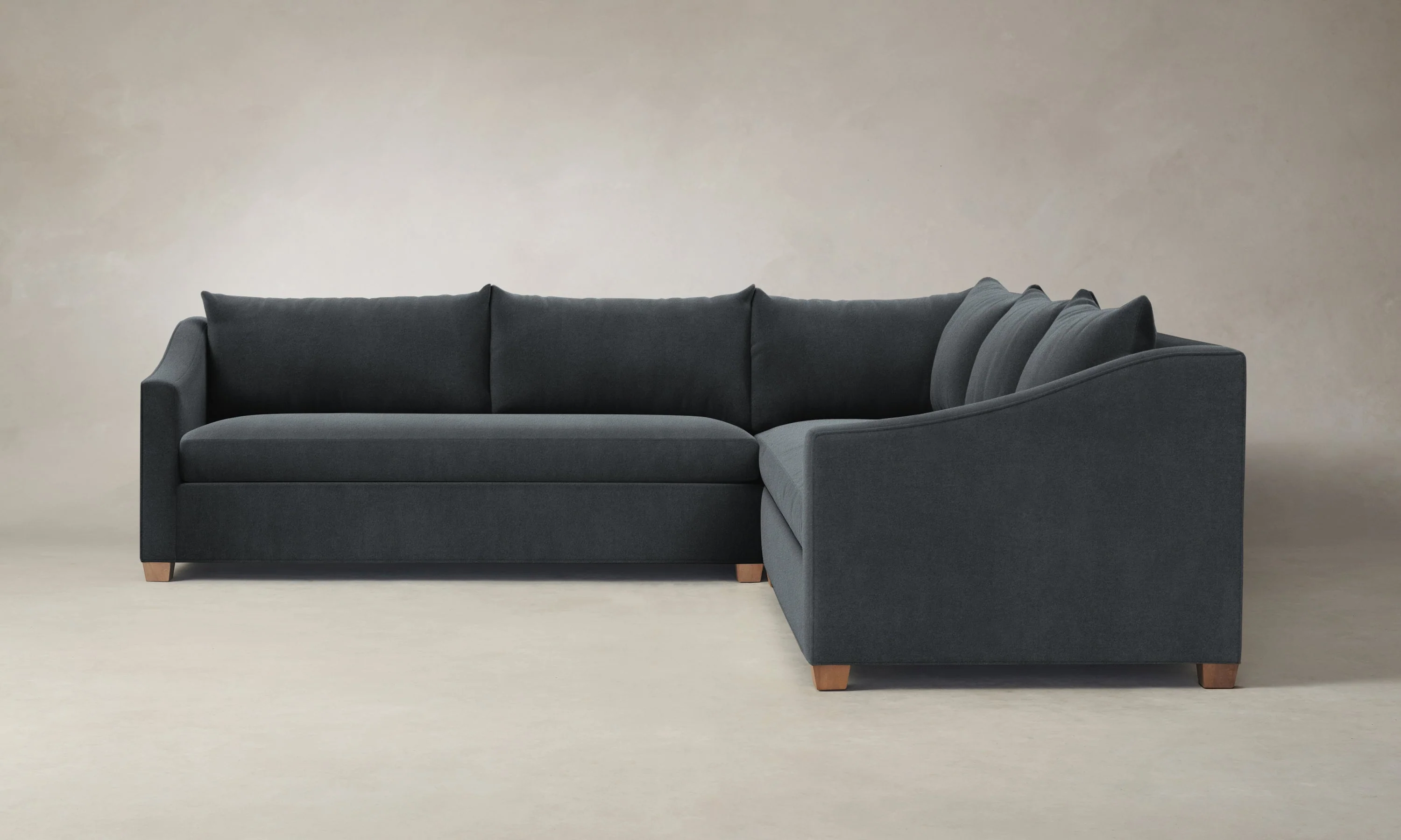 The Sullivan Sectional - Marled Alpaca Velvet Basalt
