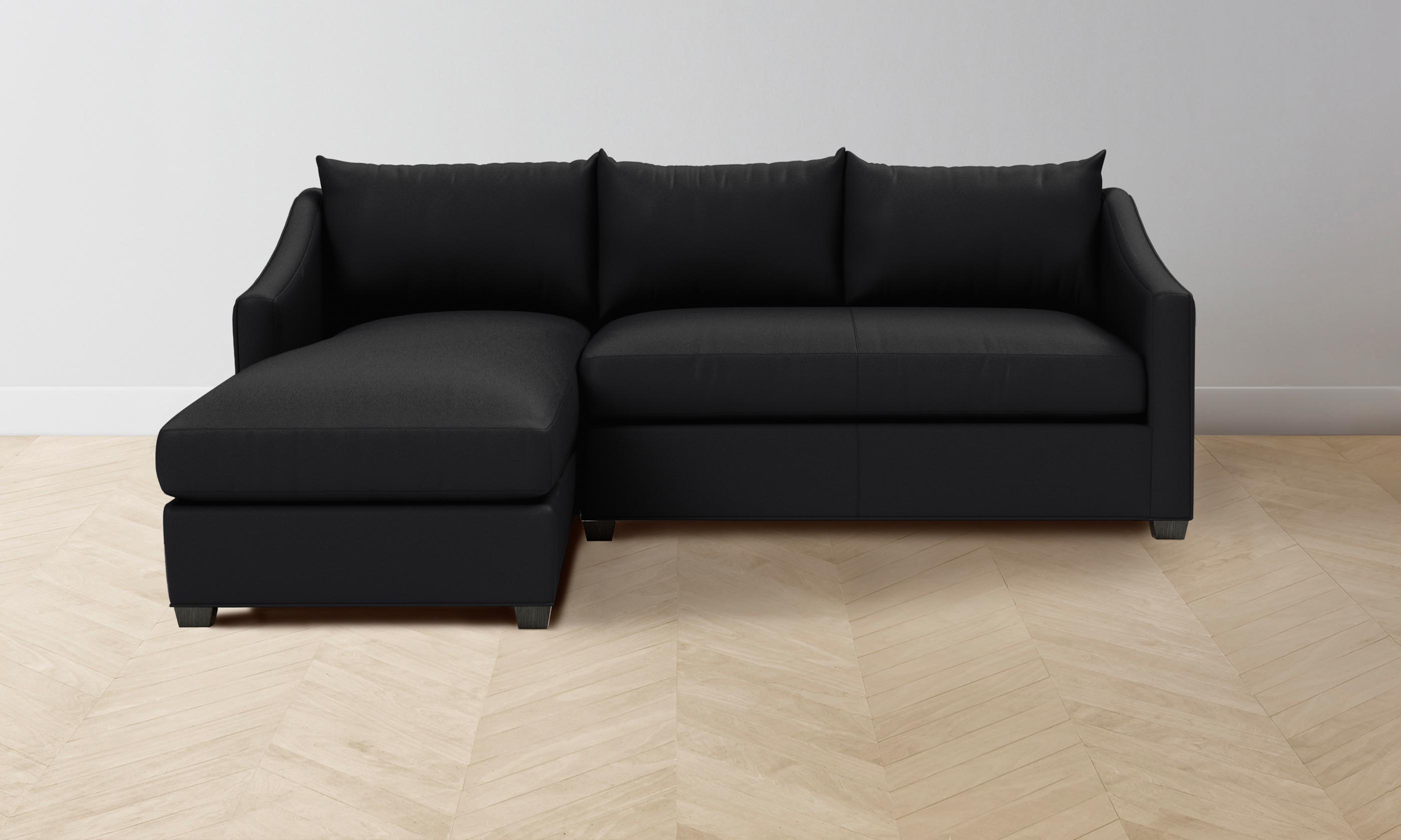 The Sullivan Sectional - Pebbled Leather Ink - Image 7