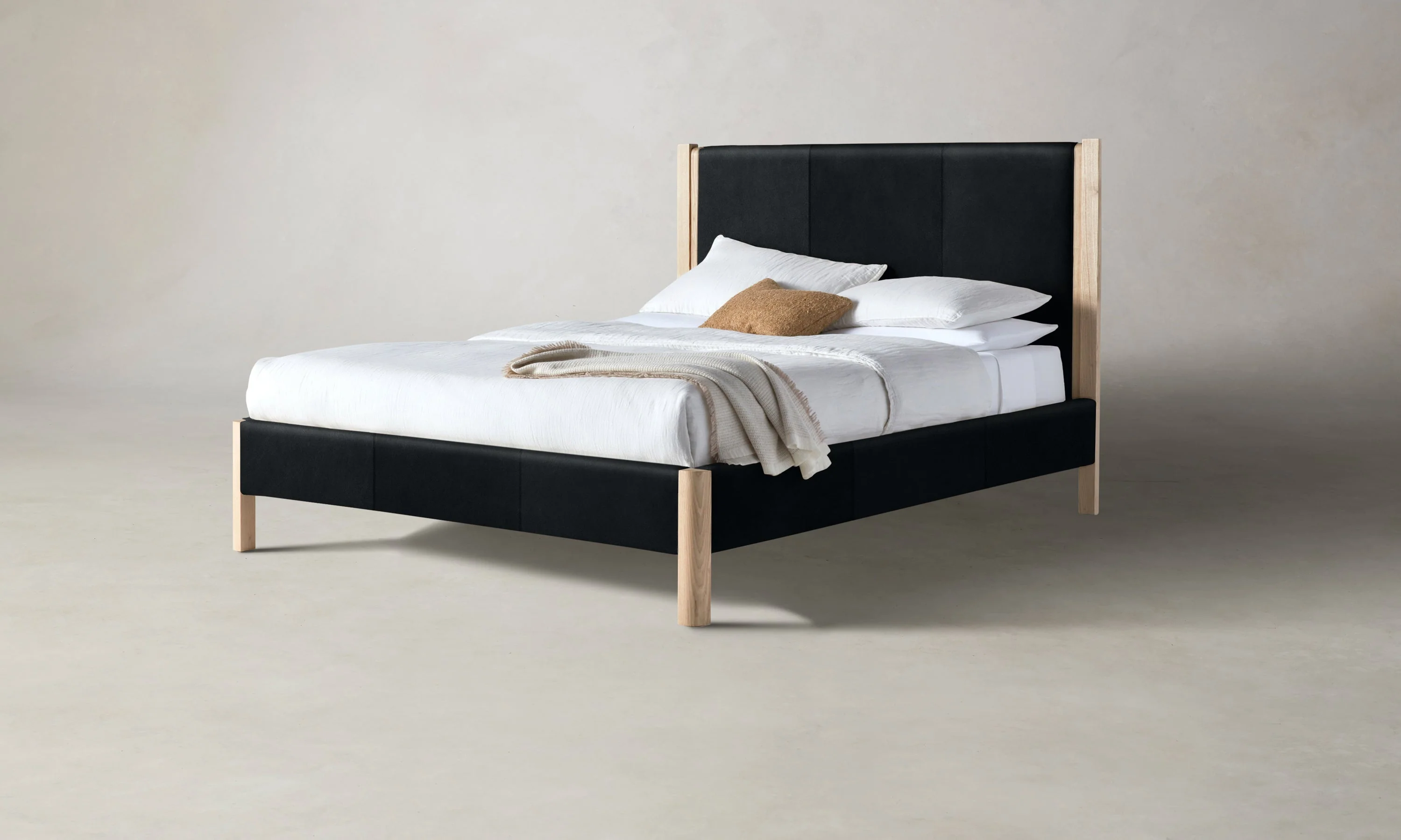 The Thompson Bed - Costa Leather Jet