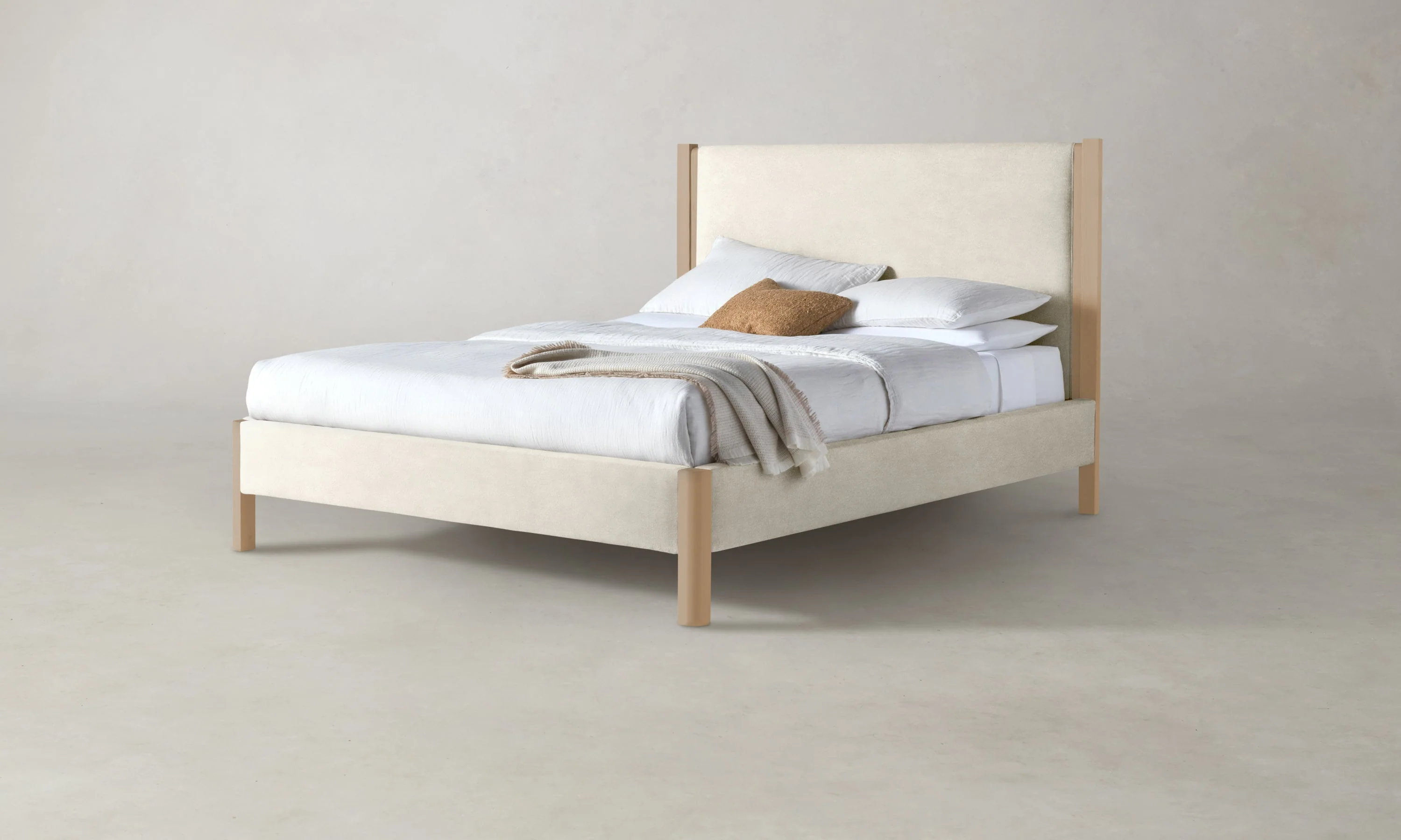 The Thompson Bed - Marled Alpaca Velvet Porcelain - Image 3