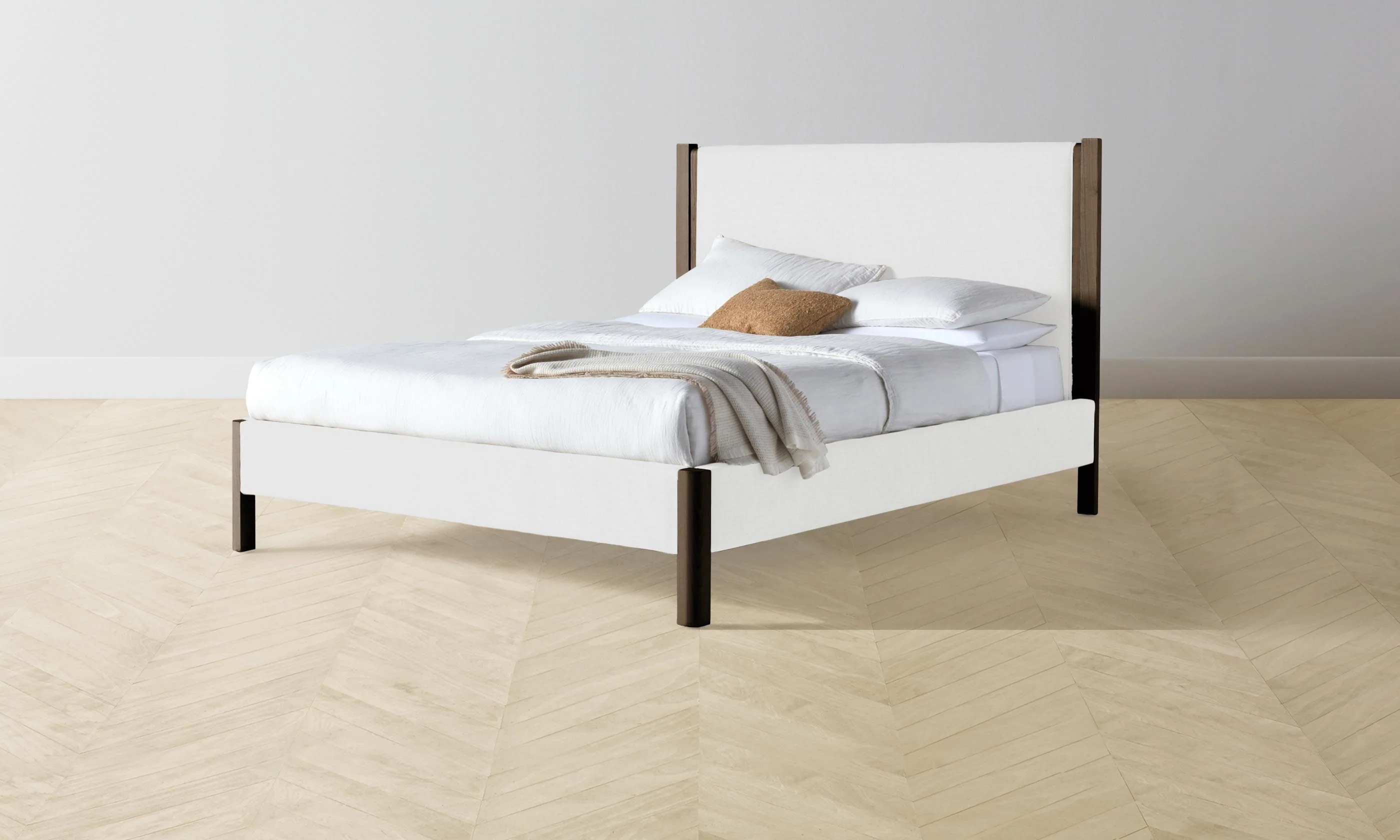 The Thompson Bed - Performance Linen Weave Pure White - Image 4