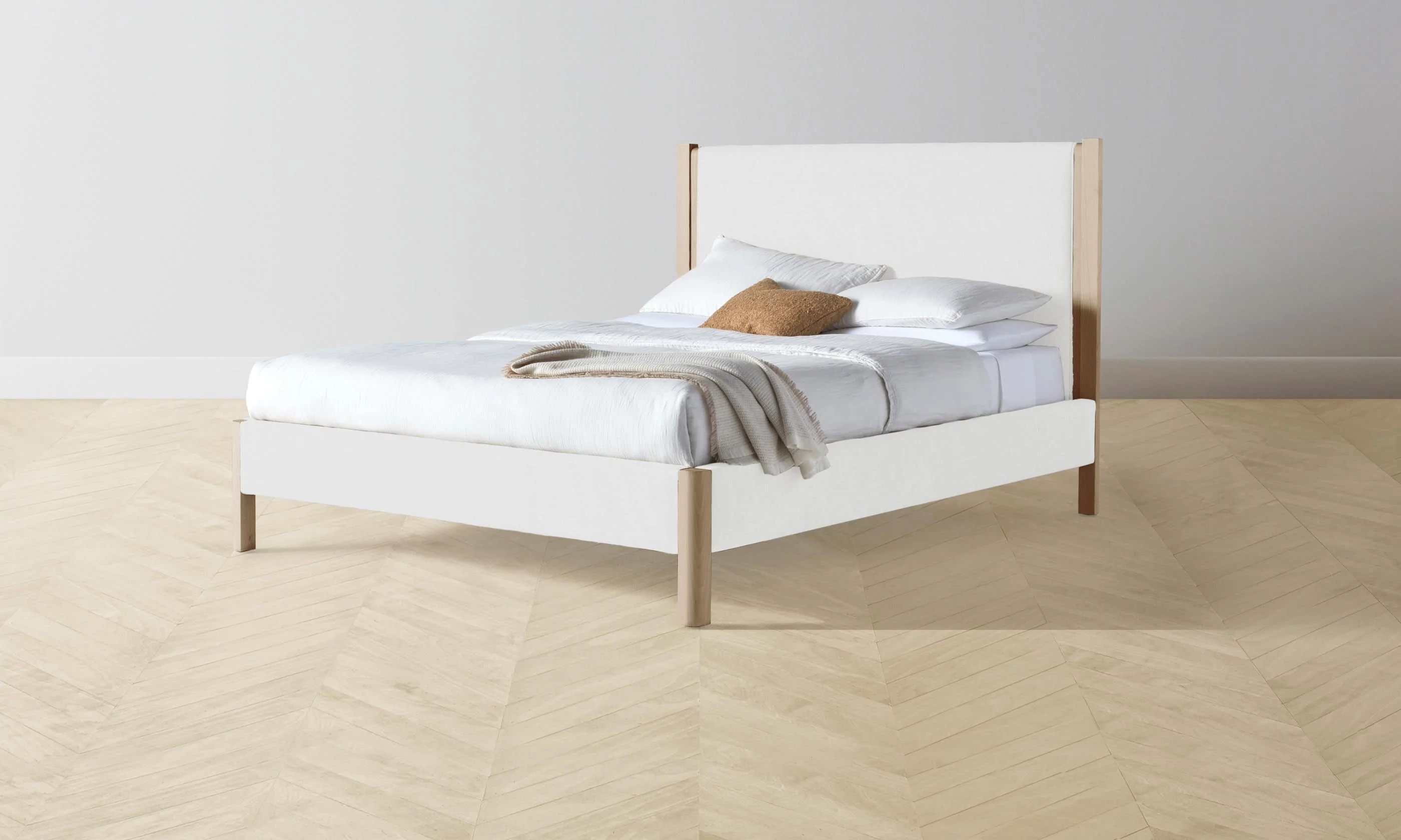 The Thompson Bed - Performance Linen Weave Pure White - Image 7