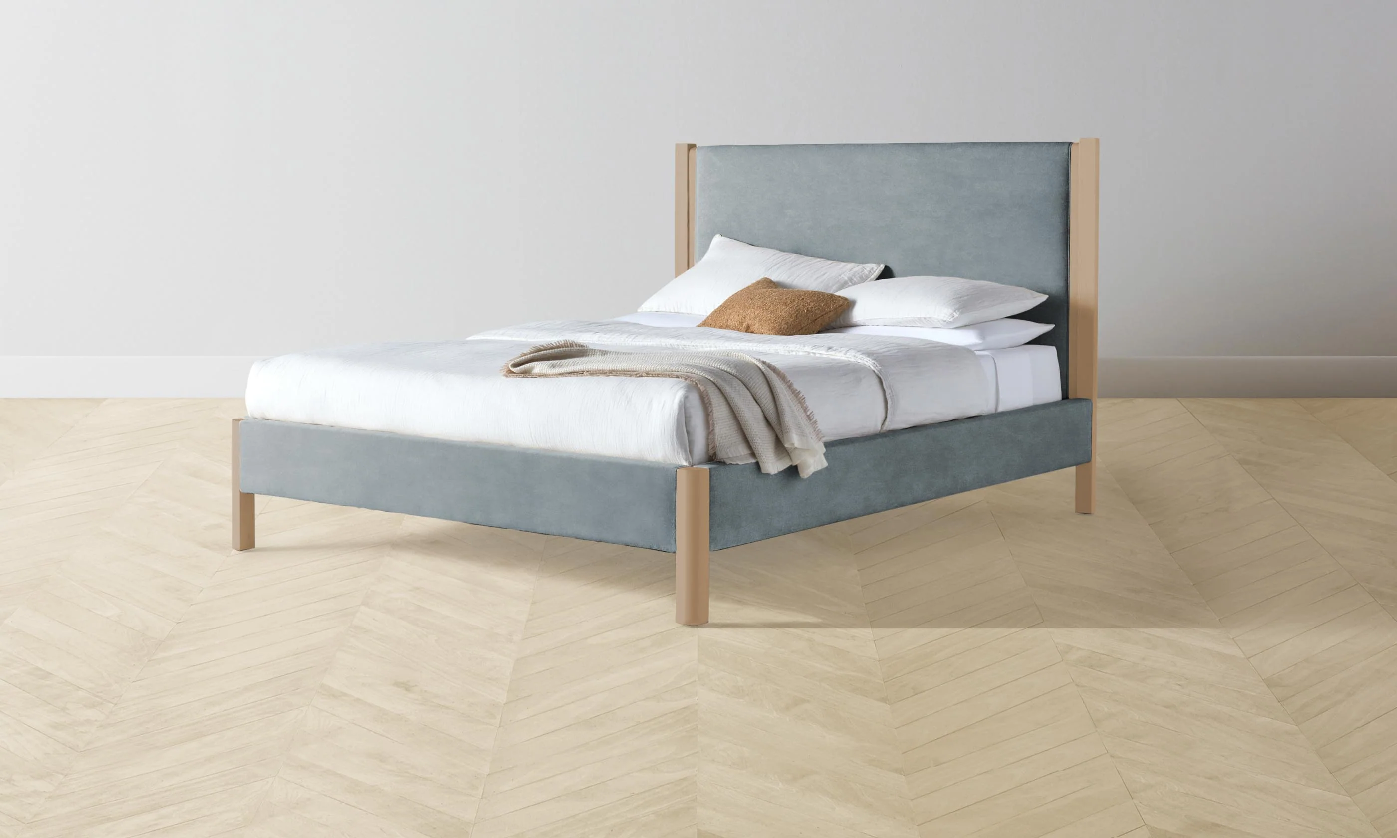 The Thompson Bed - Performance Velvet Seafoam - Image 3