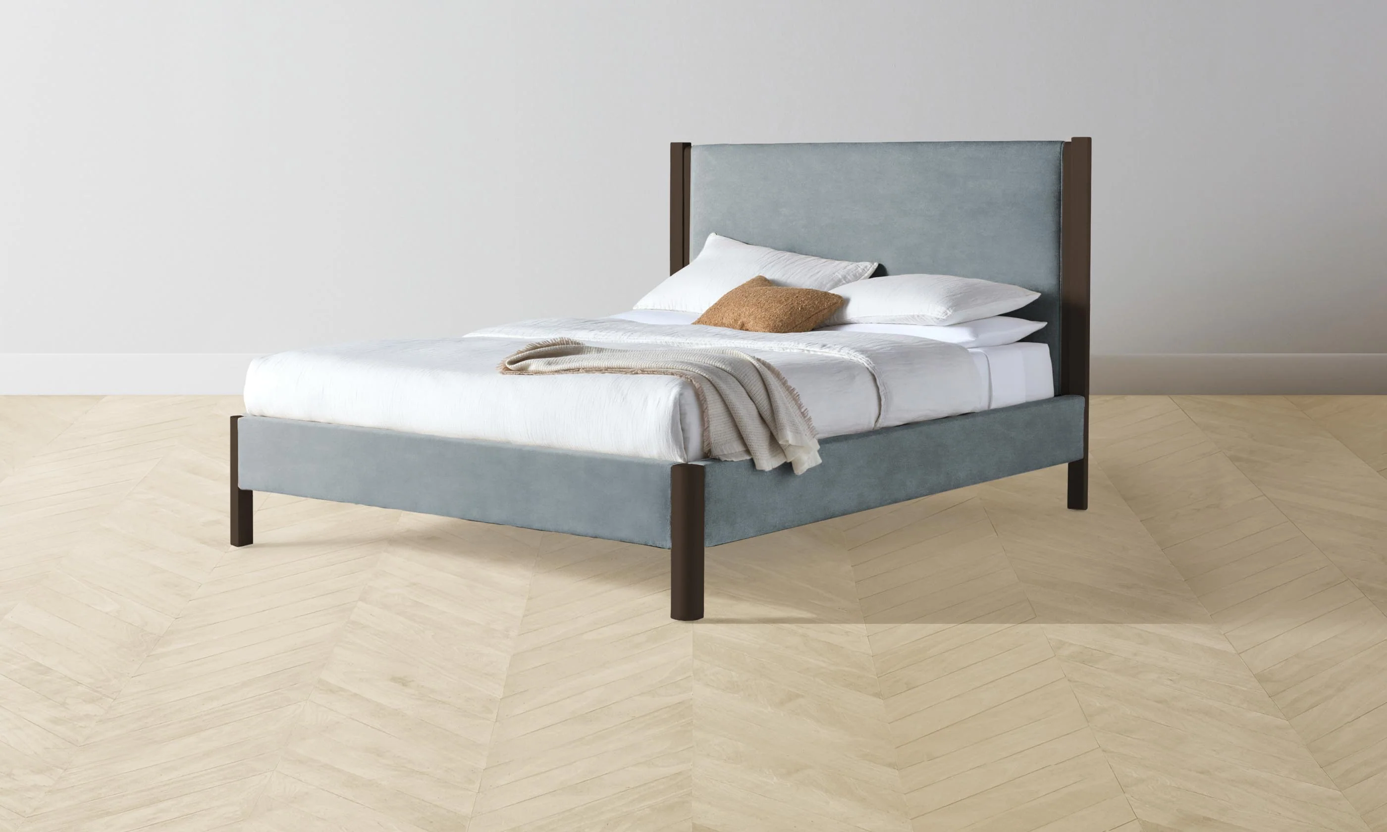 The Thompson Bed - Performance Velvet Seafoam - Image 4