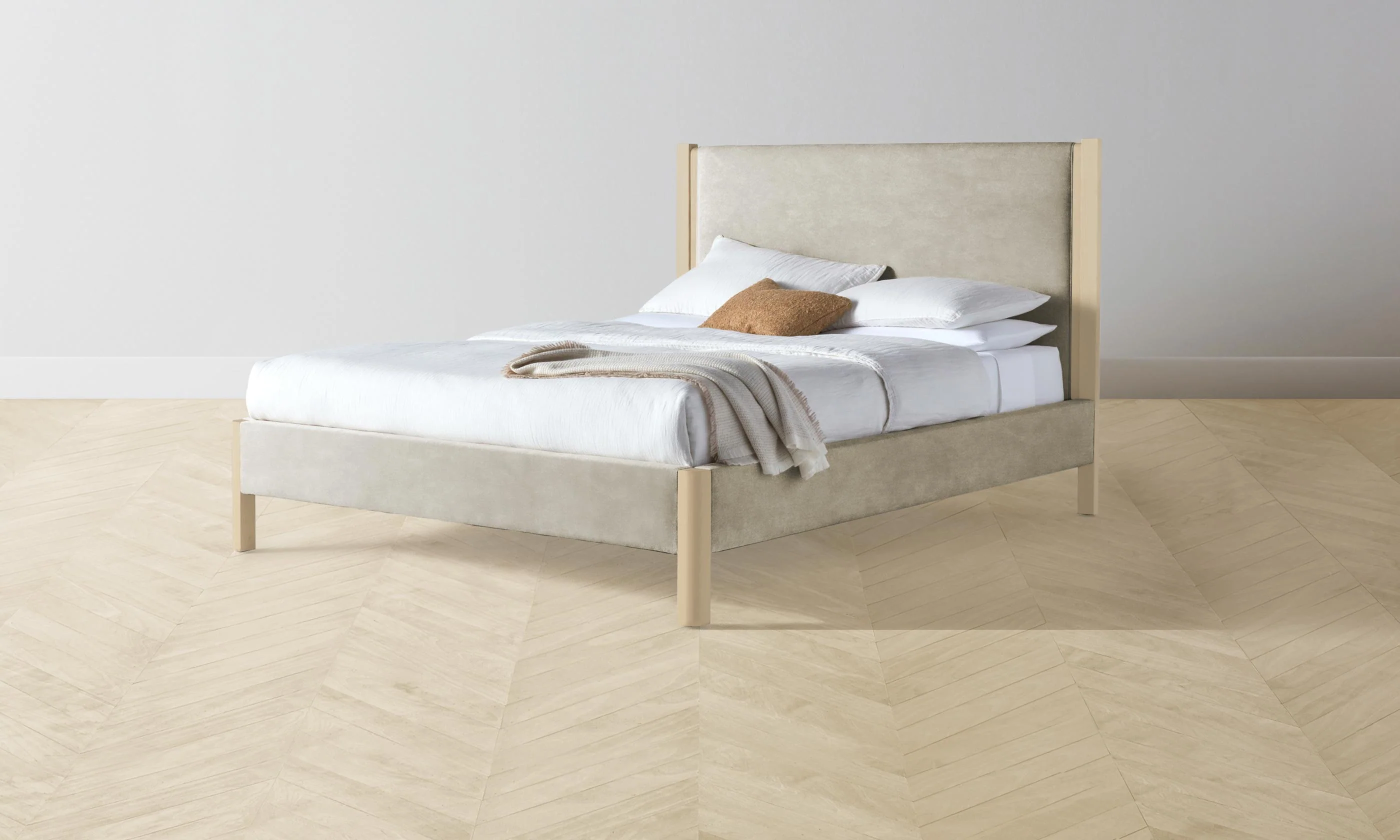The Thompson Bed - Performance Velvet Taupe - Image 2