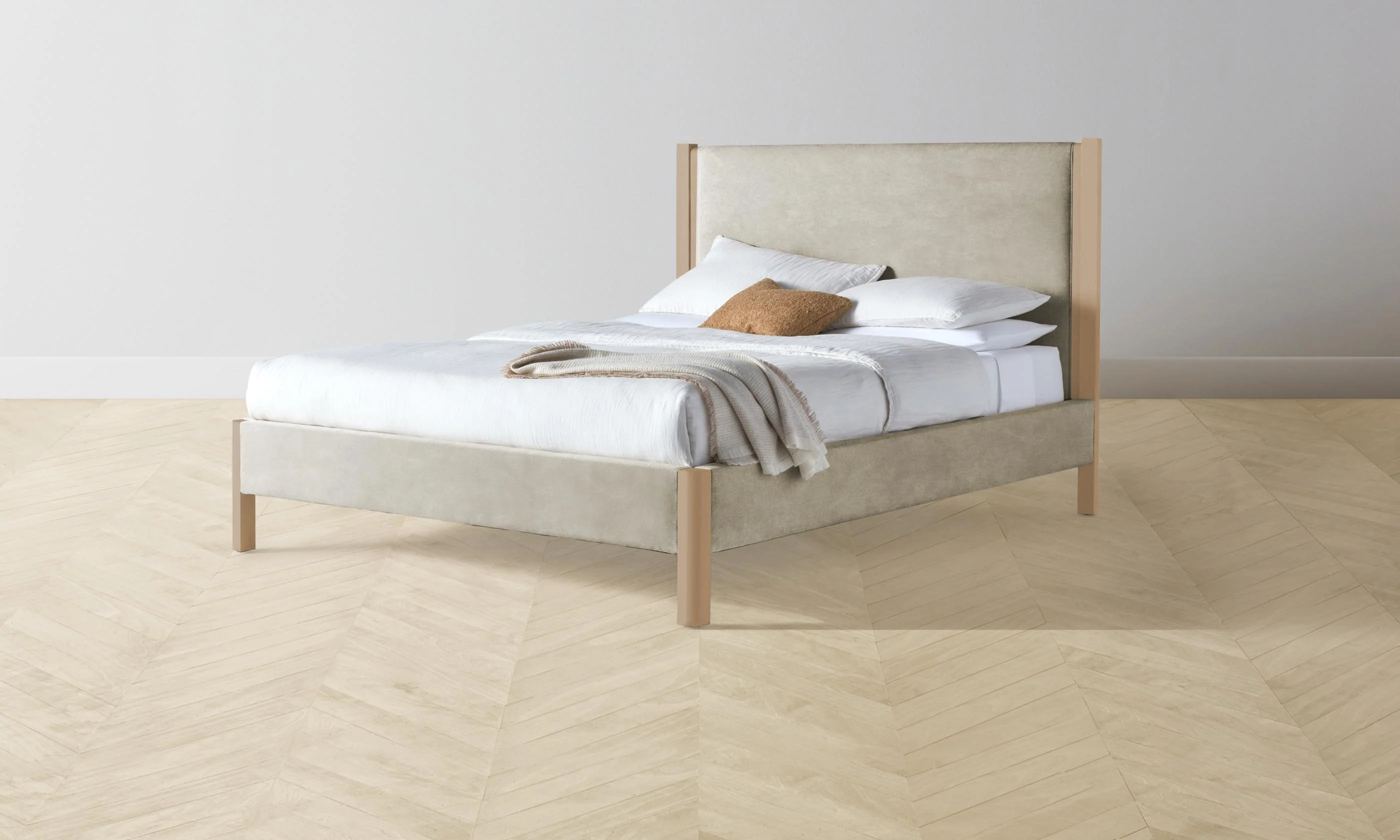The Thompson Bed - Performance Velvet Taupe - Image 3