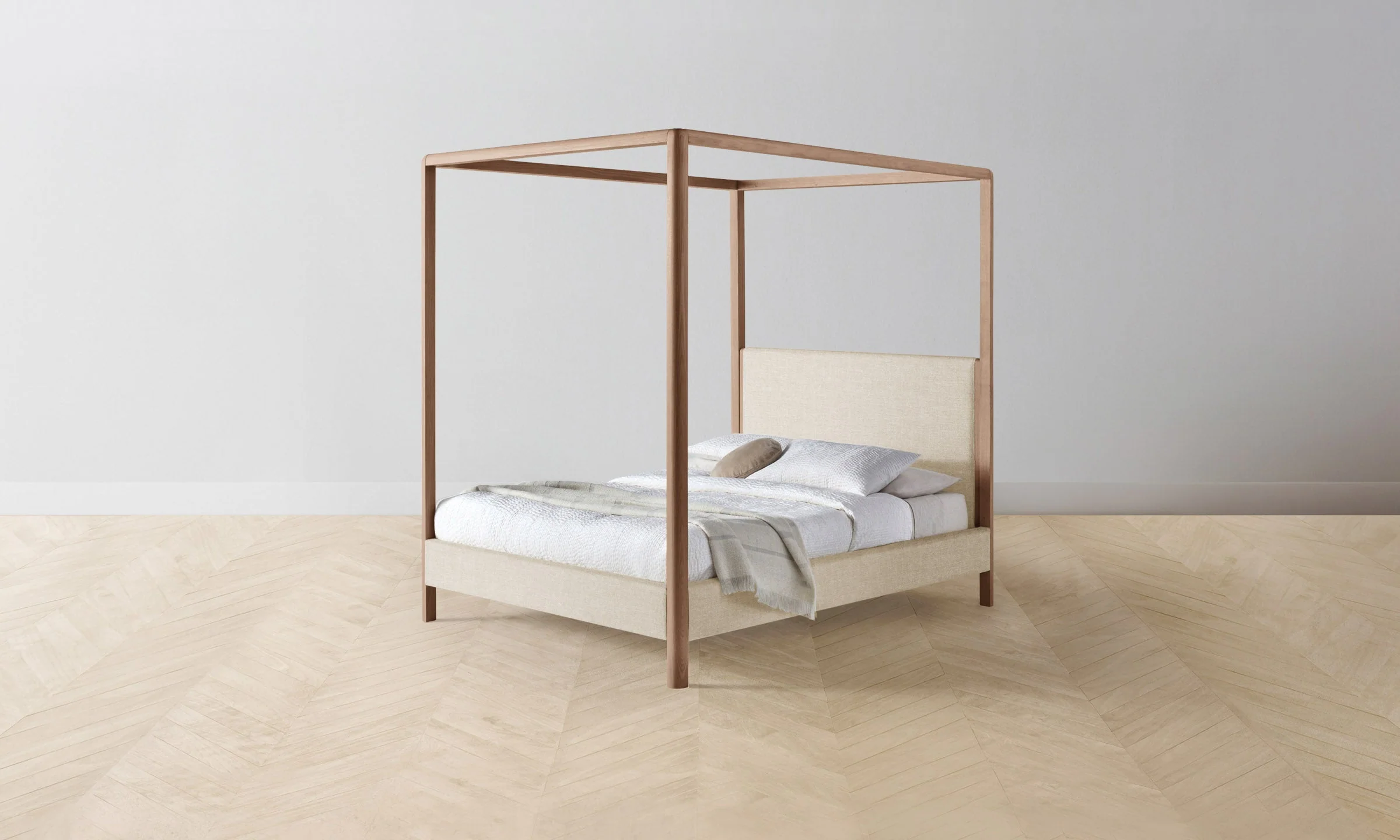 The Thompson Canopy Bed - Heritage Belgian Linen Husk - Image 3
