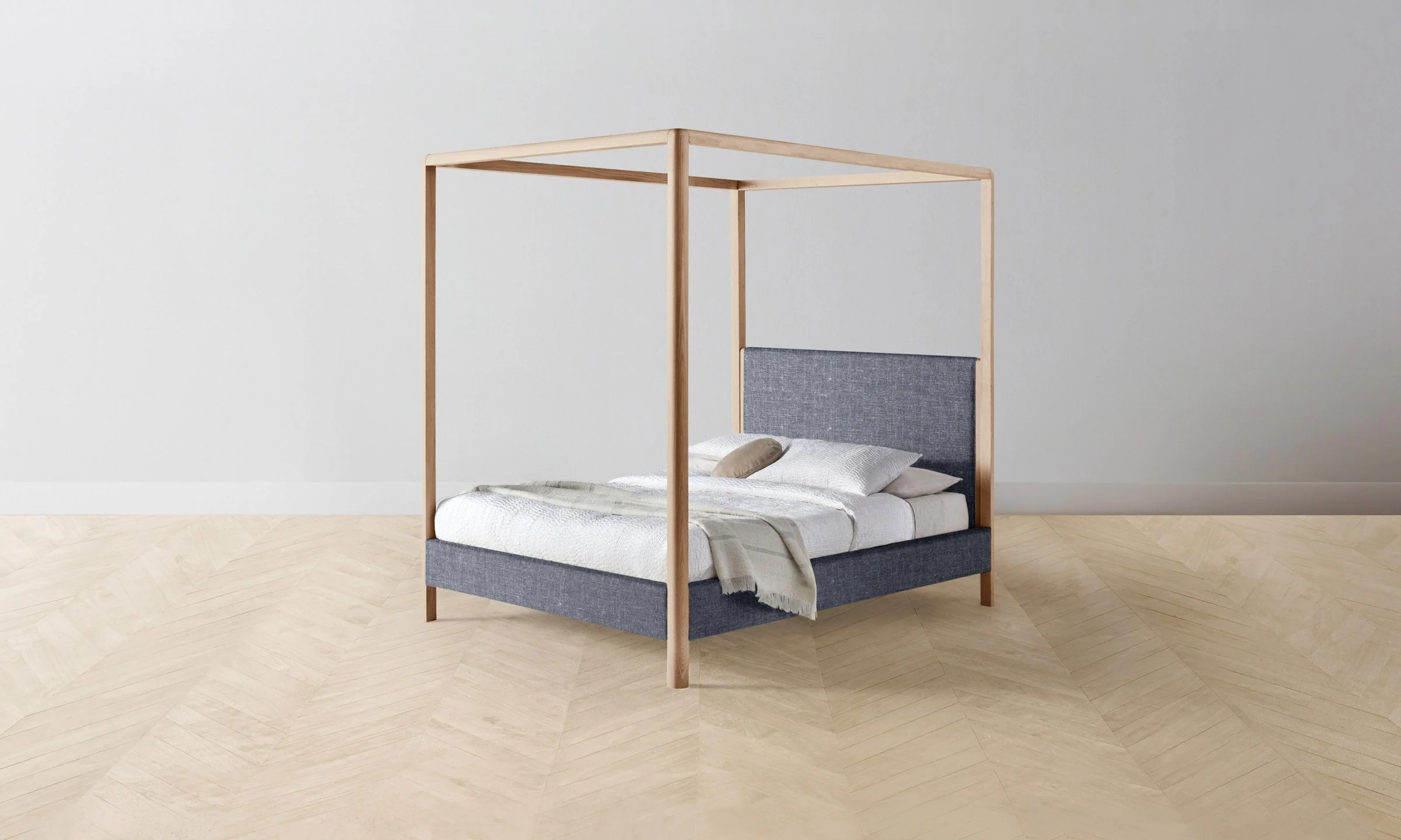 The Thompson Canopy Bed - Heritage Belgian Linen Lake - Image 2
