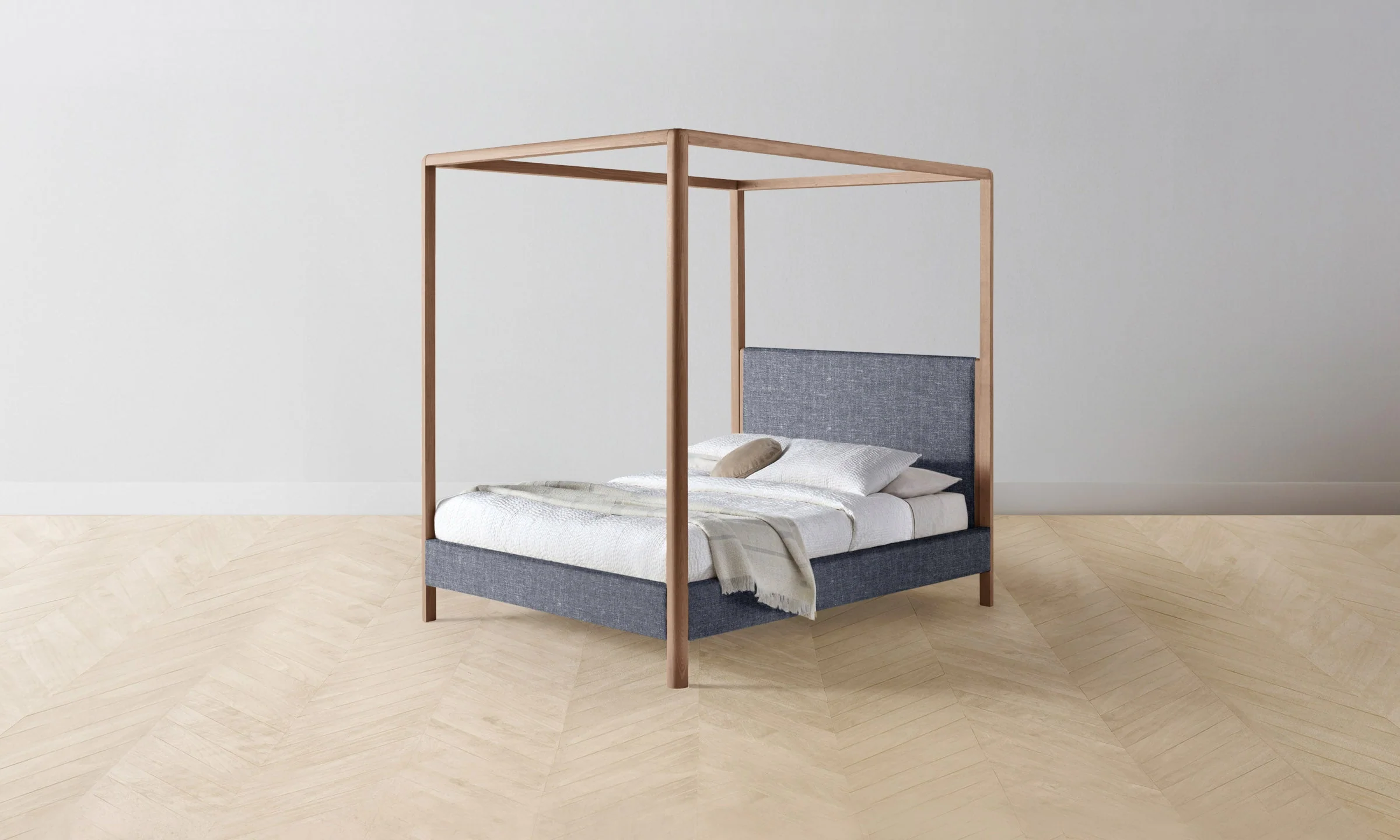The Thompson Canopy Bed - Heritage Belgian Linen Lake - Image 3