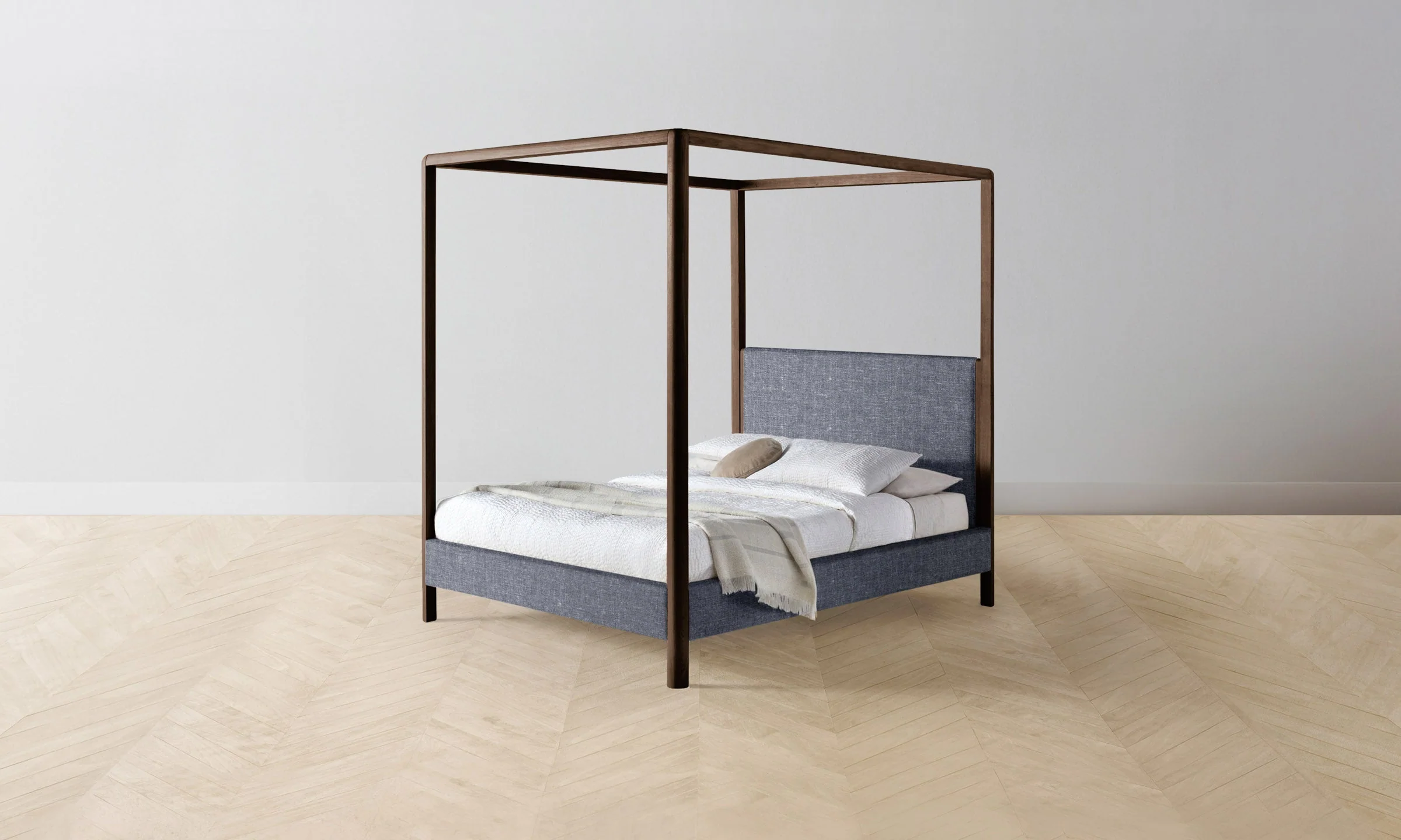 The Thompson Canopy Bed - Heritage Belgian Linen Lake - Image 4