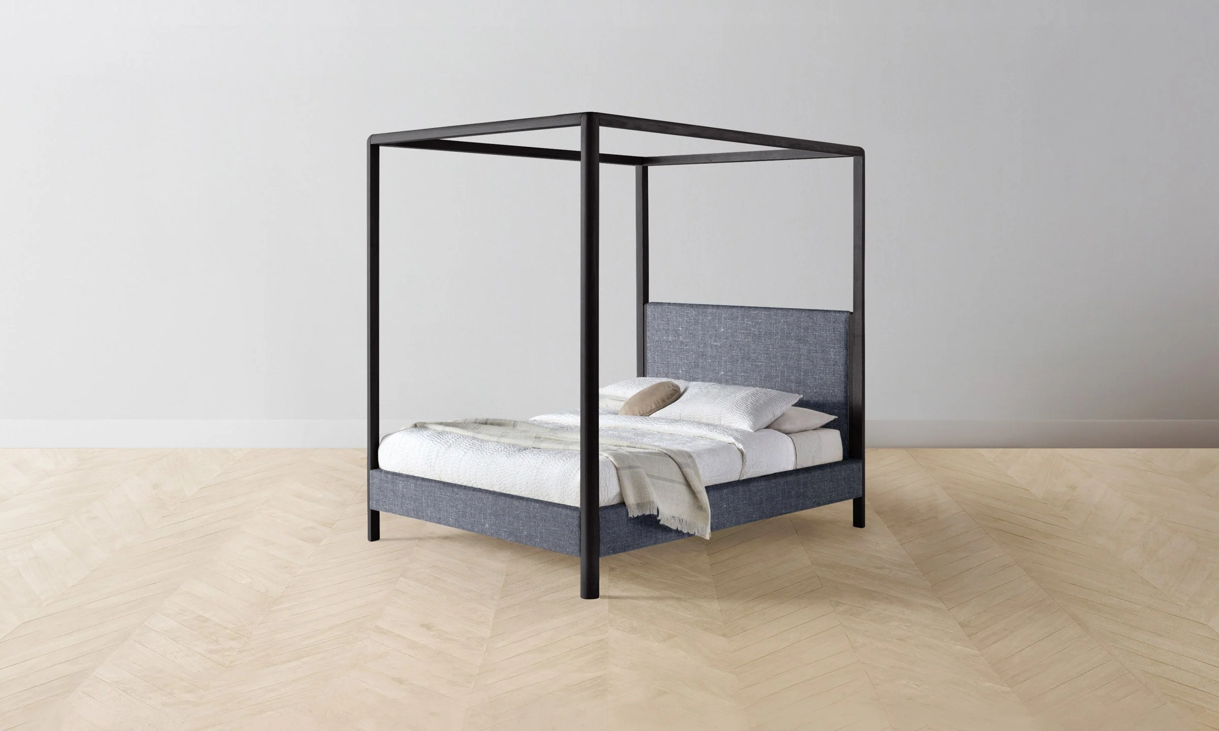 The Thompson Canopy Bed - Heritage Belgian Linen Lake - Image 5