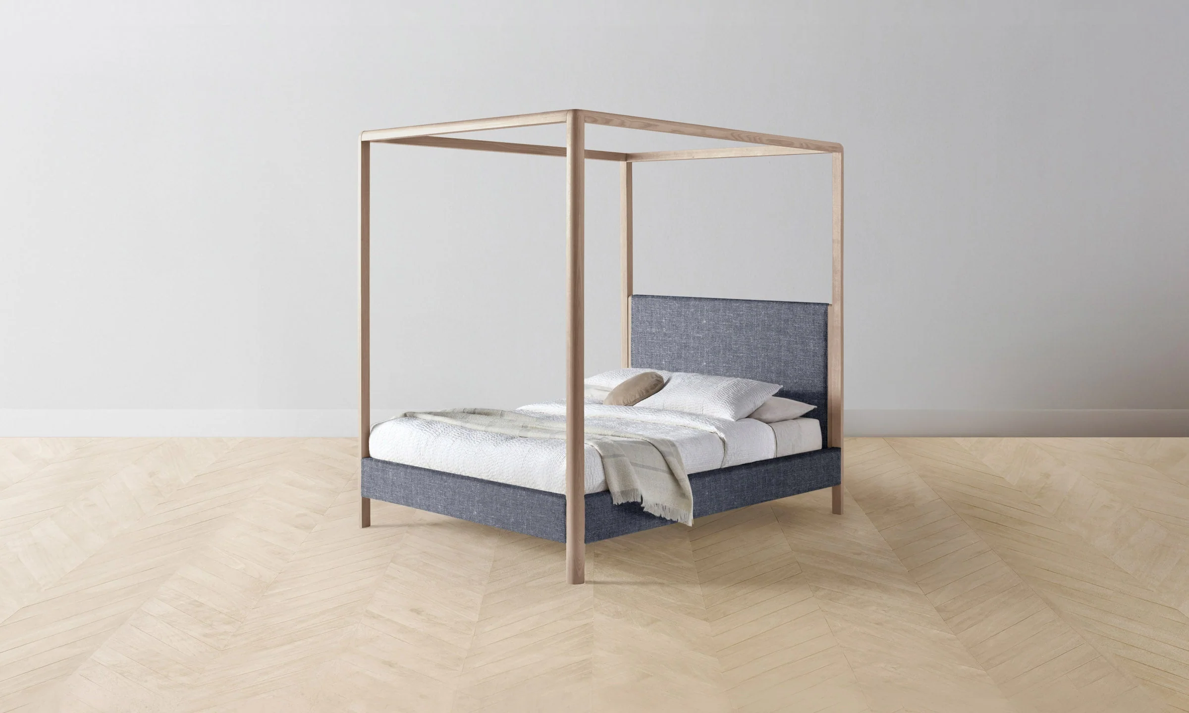 The Thompson Canopy Bed - Heritage Belgian Linen Lake - Image 6