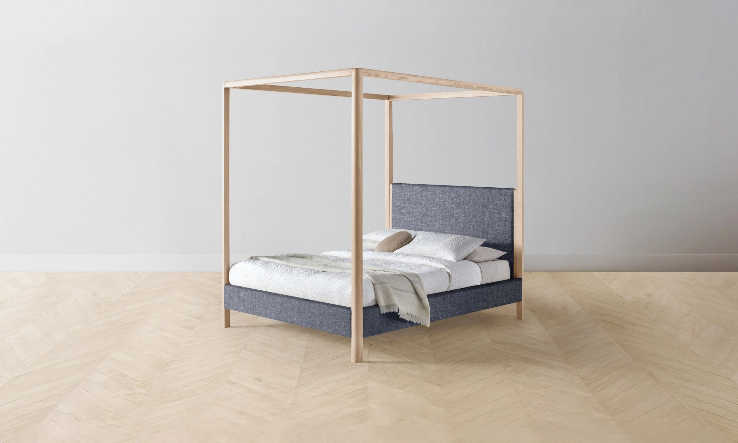 The Thompson Canopy Bed - Heritage Belgian Linen Lake - Image 7
