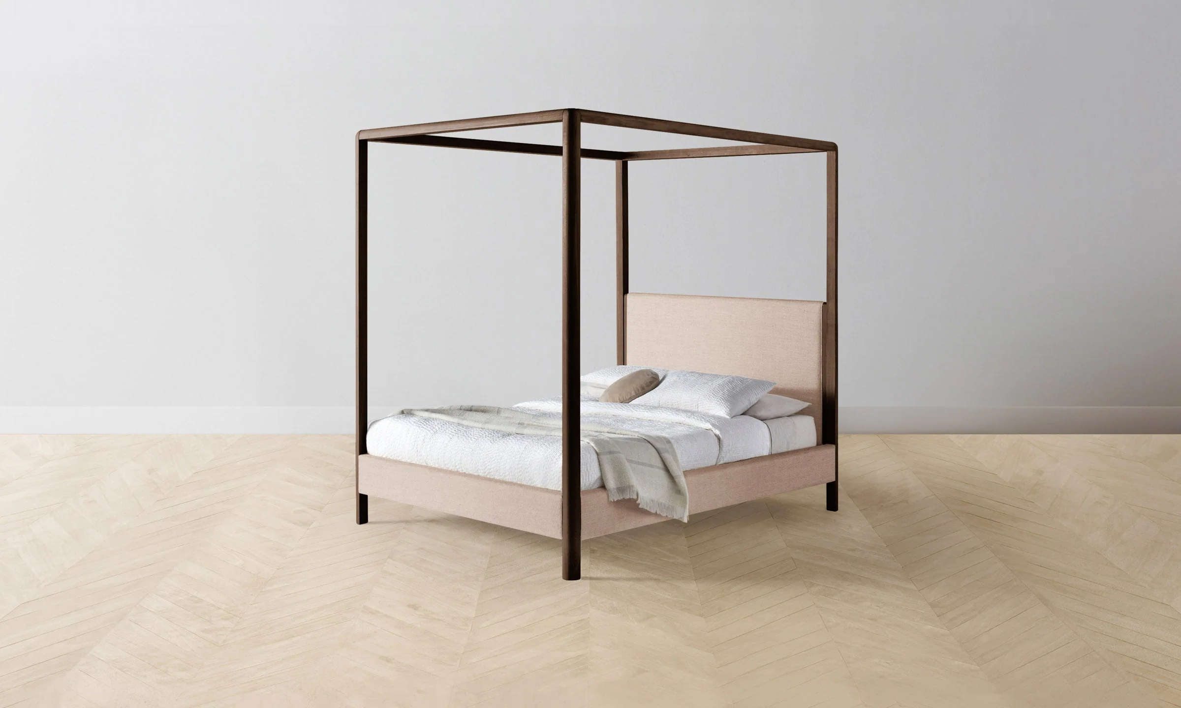 The Thompson Canopy Bed - Heritage Belgian Linen Petal - Image 4