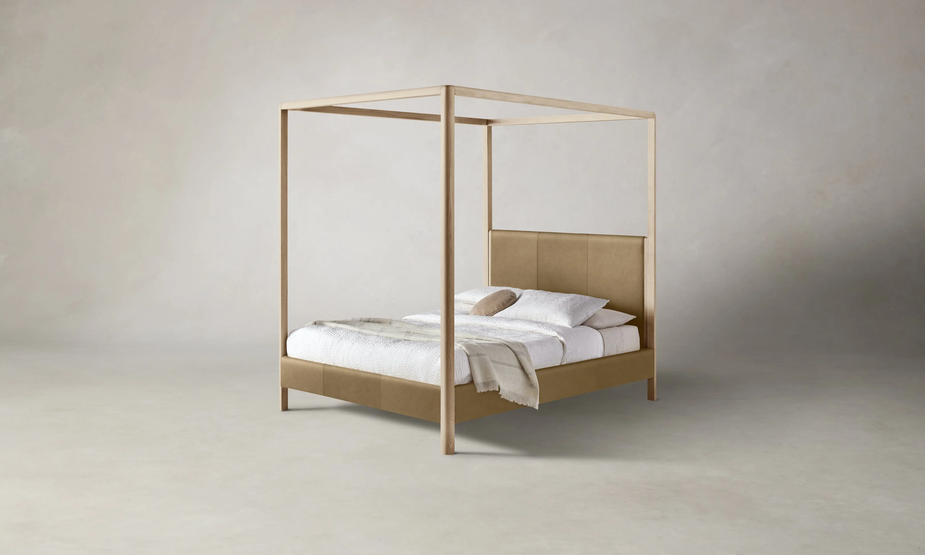 The Thompson Canopy Bed - Costa Leather Portobello - Image 2