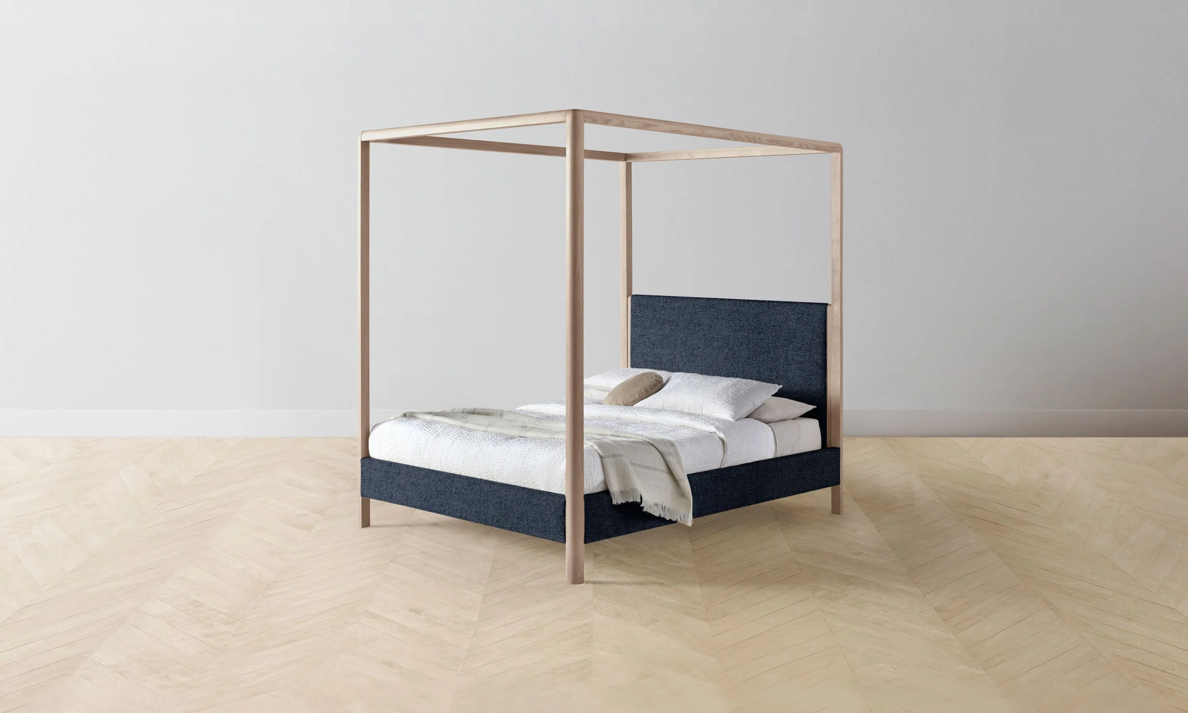 The Thompson Canopy Bed - Italian Brushed Wool Harbor - Image 6