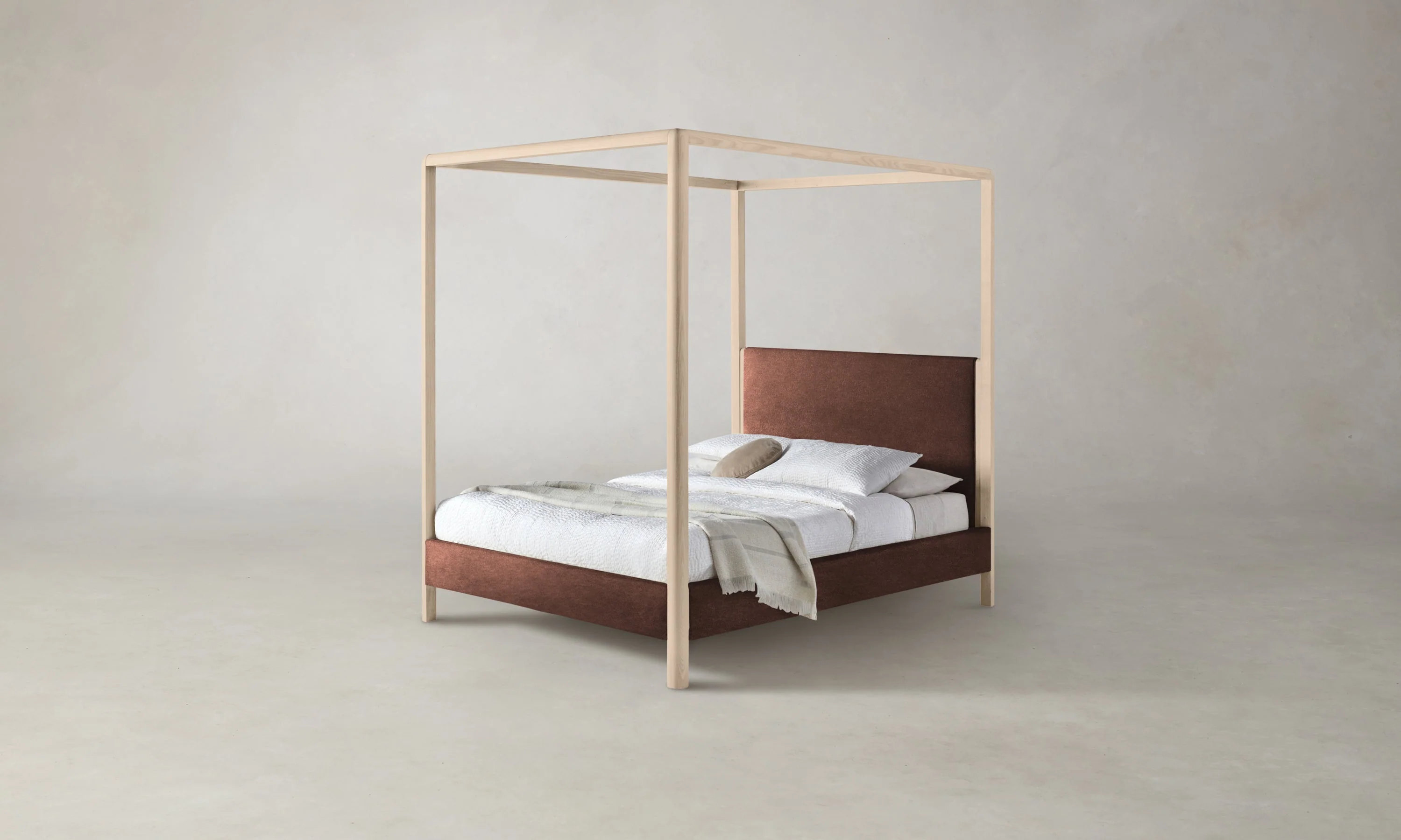 The Thompson Canopy Bed - Marled Alpaca Velvet Molasses