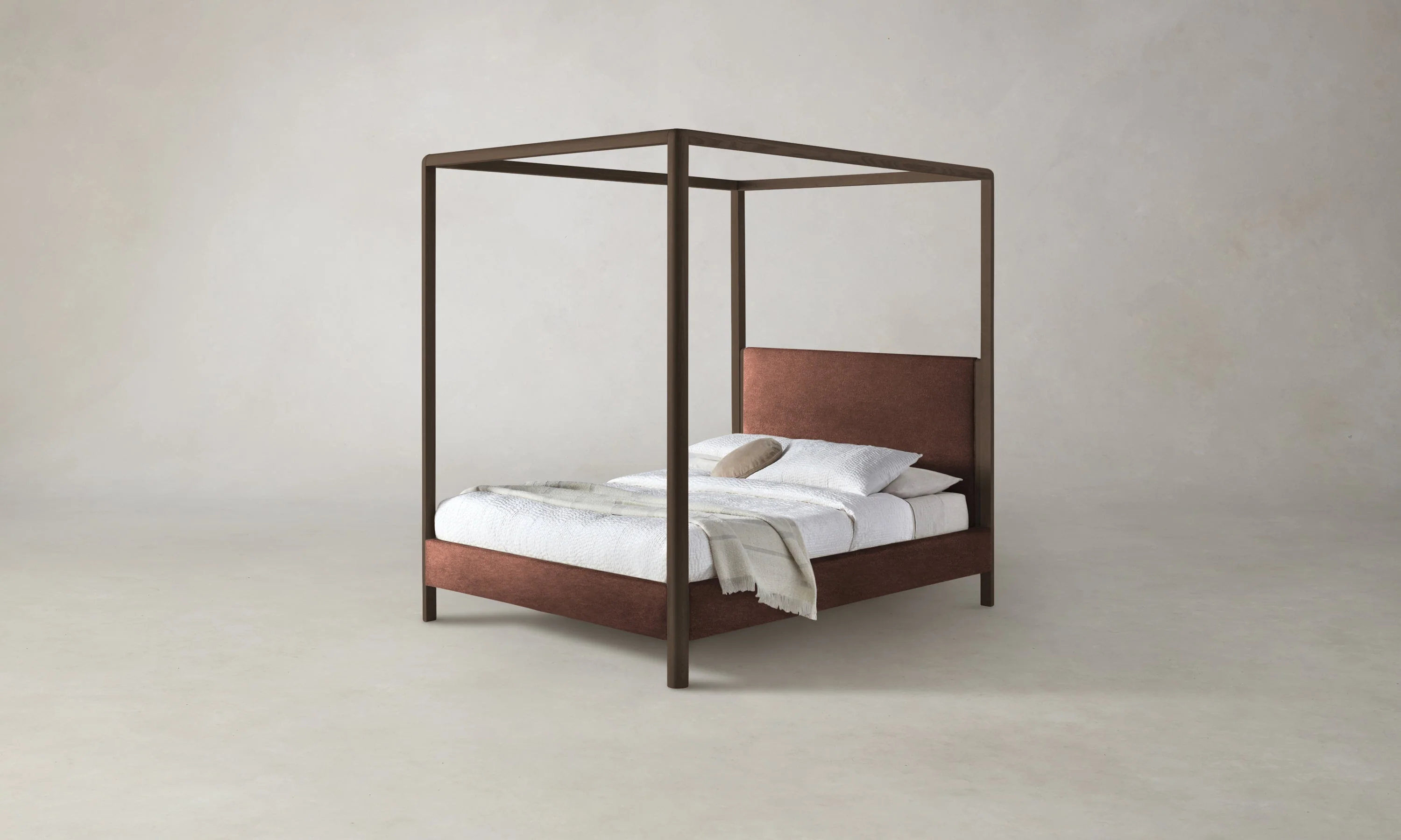 The Thompson Canopy Bed - Marled Alpaca Velvet Molasses - Image 4