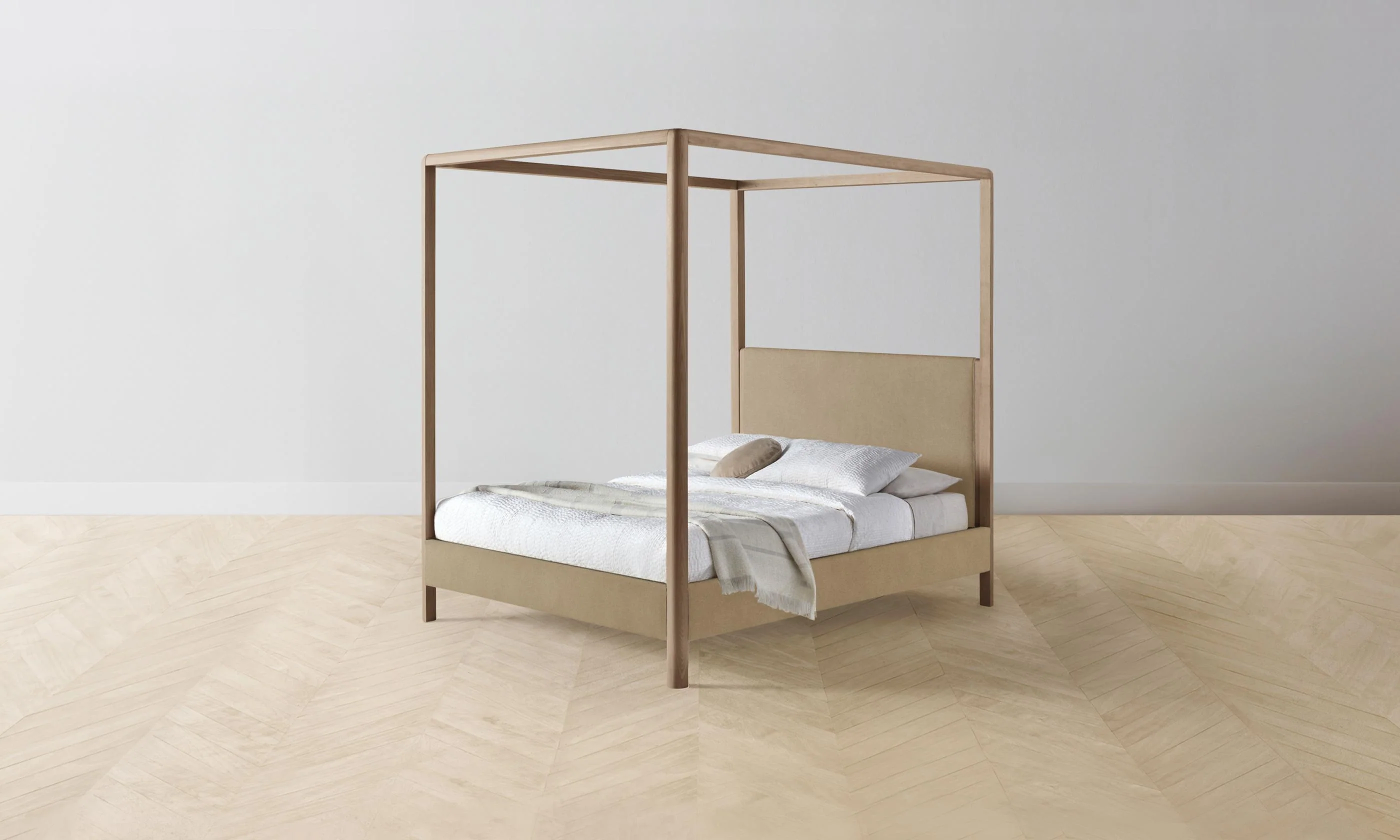 The Thompson Canopy Bed - Mohair Almond - Image 3
