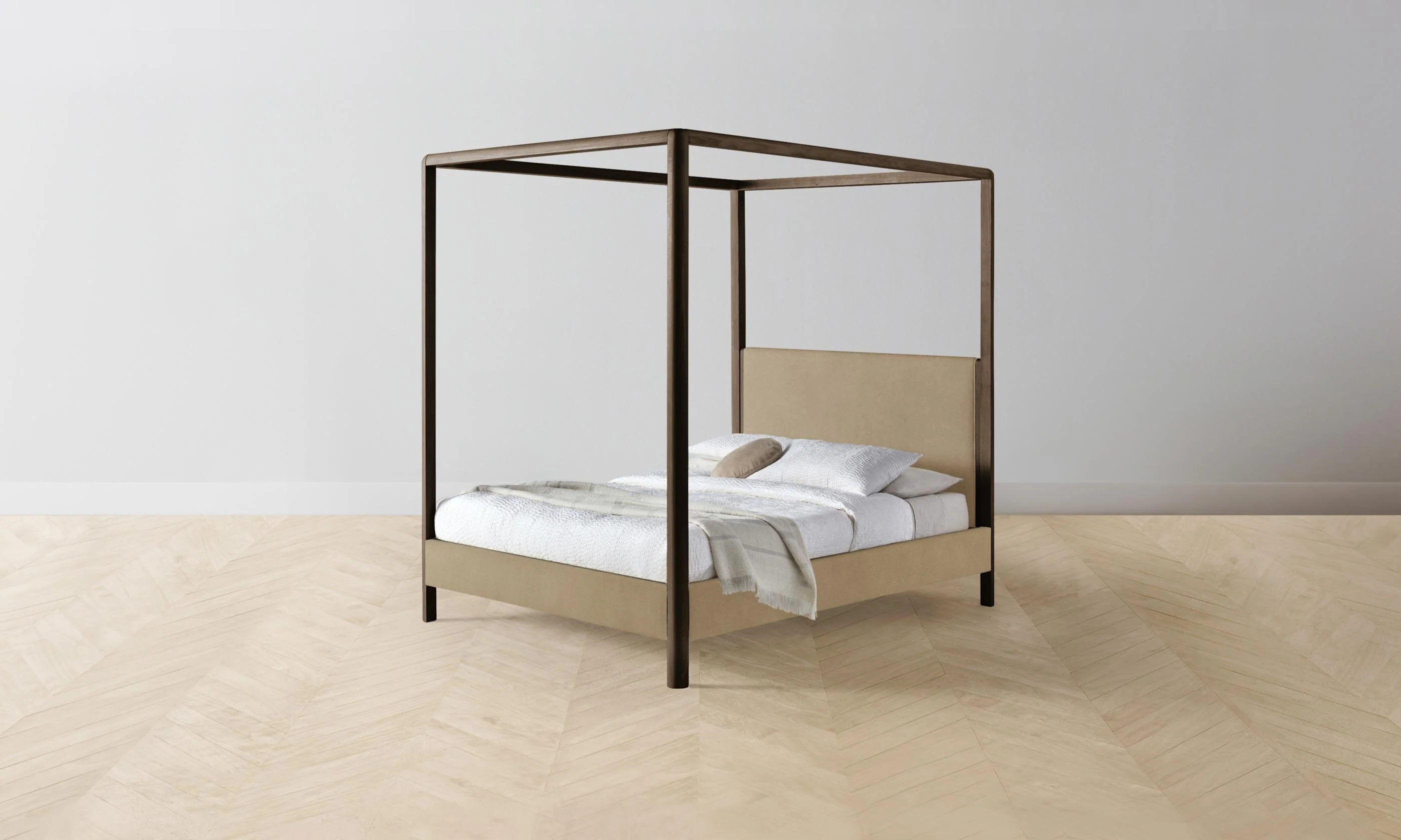 The Thompson Canopy Bed - Mohair Almond - Image 4