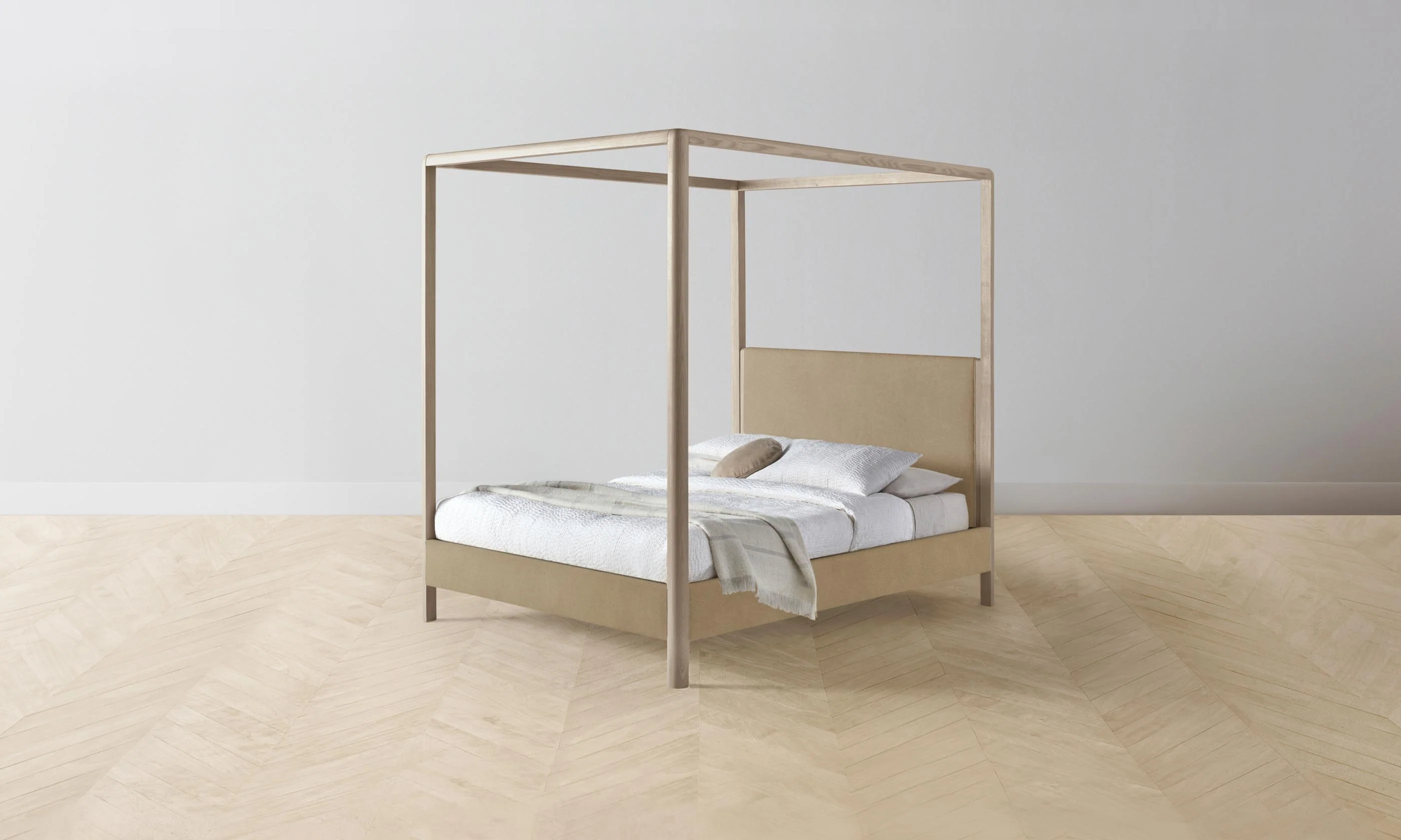 The Thompson Canopy Bed - Mohair Almond - Image 6
