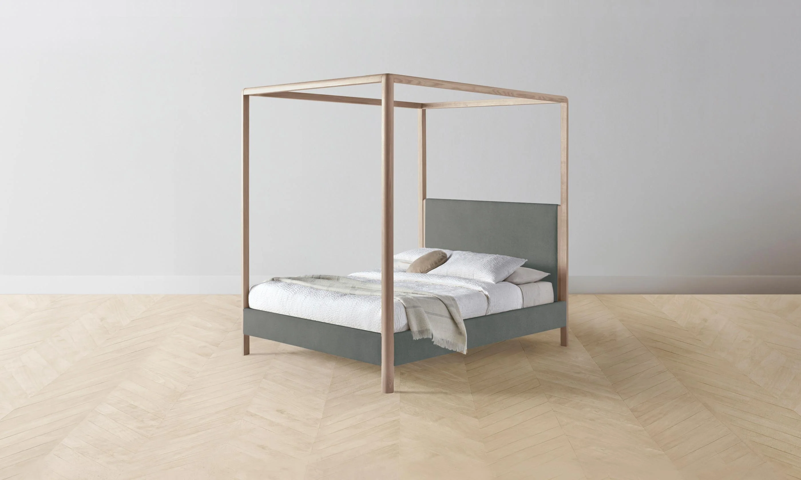 The Thompson Canopy Bed - Mohair Fog - Image 6