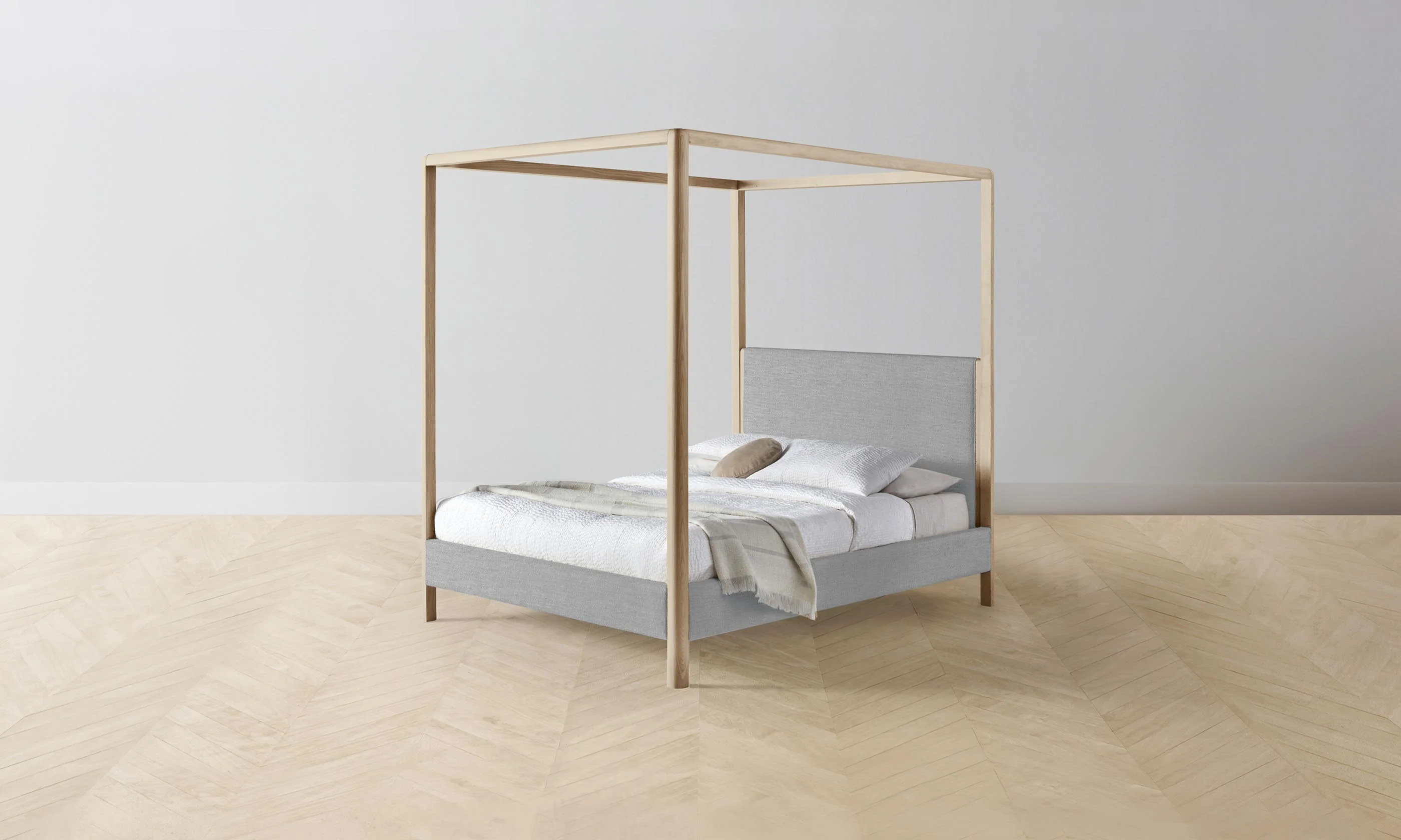 The Thompson Canopy Bed - Performance Linen Weave Cloud - Image 2