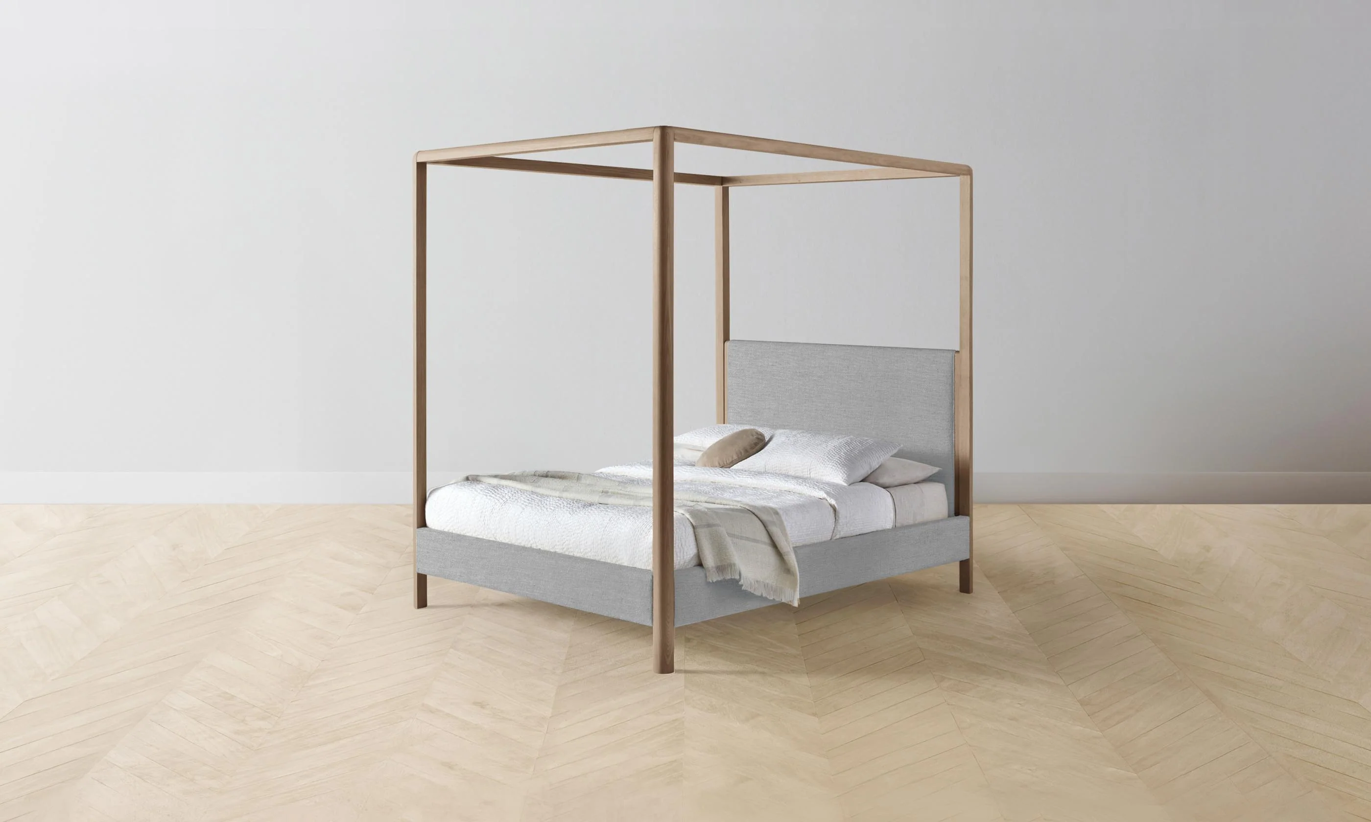 The Thompson Canopy Bed - Performance Linen Weave Cloud - Image 3