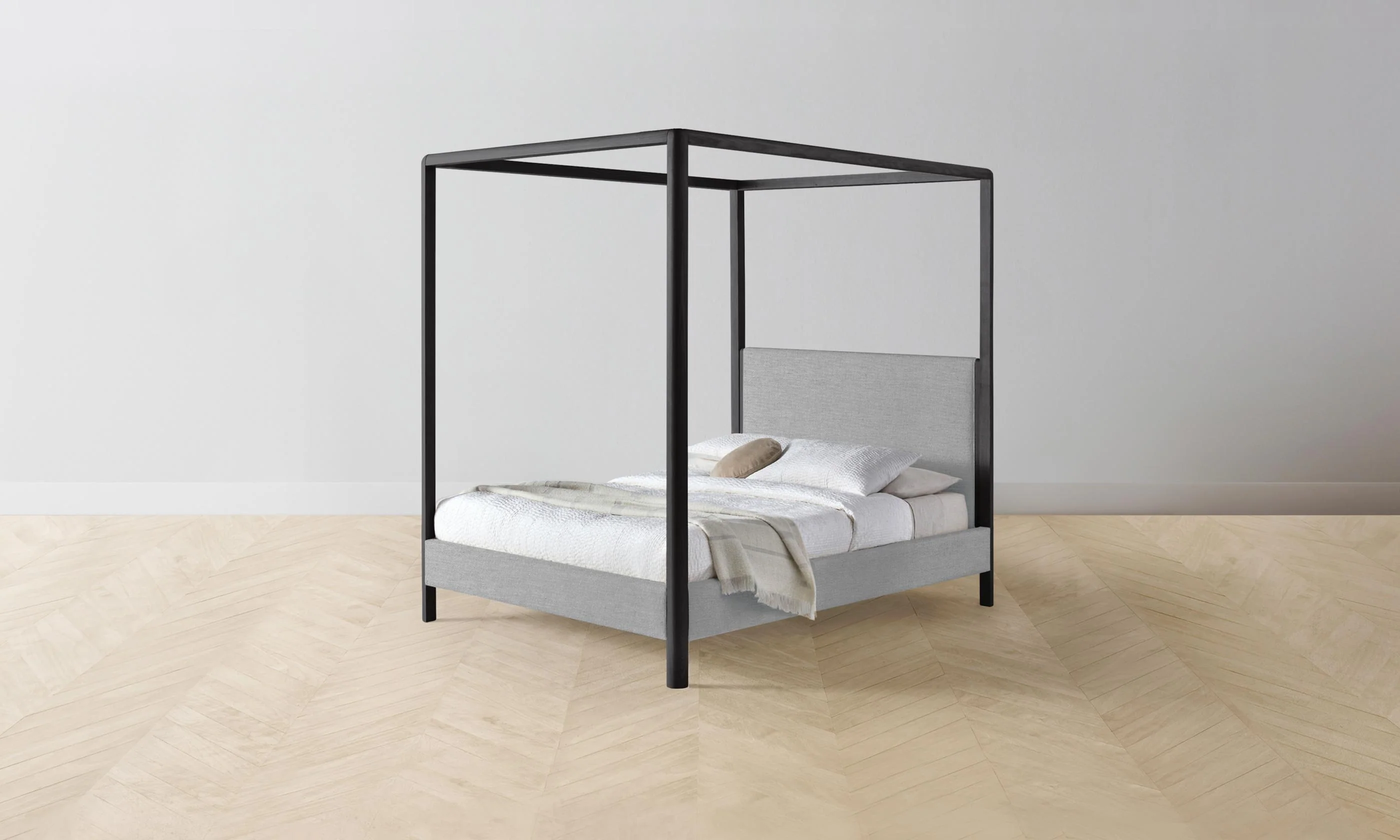 The Thompson Canopy Bed - Performance Linen Weave Cloud - Image 5