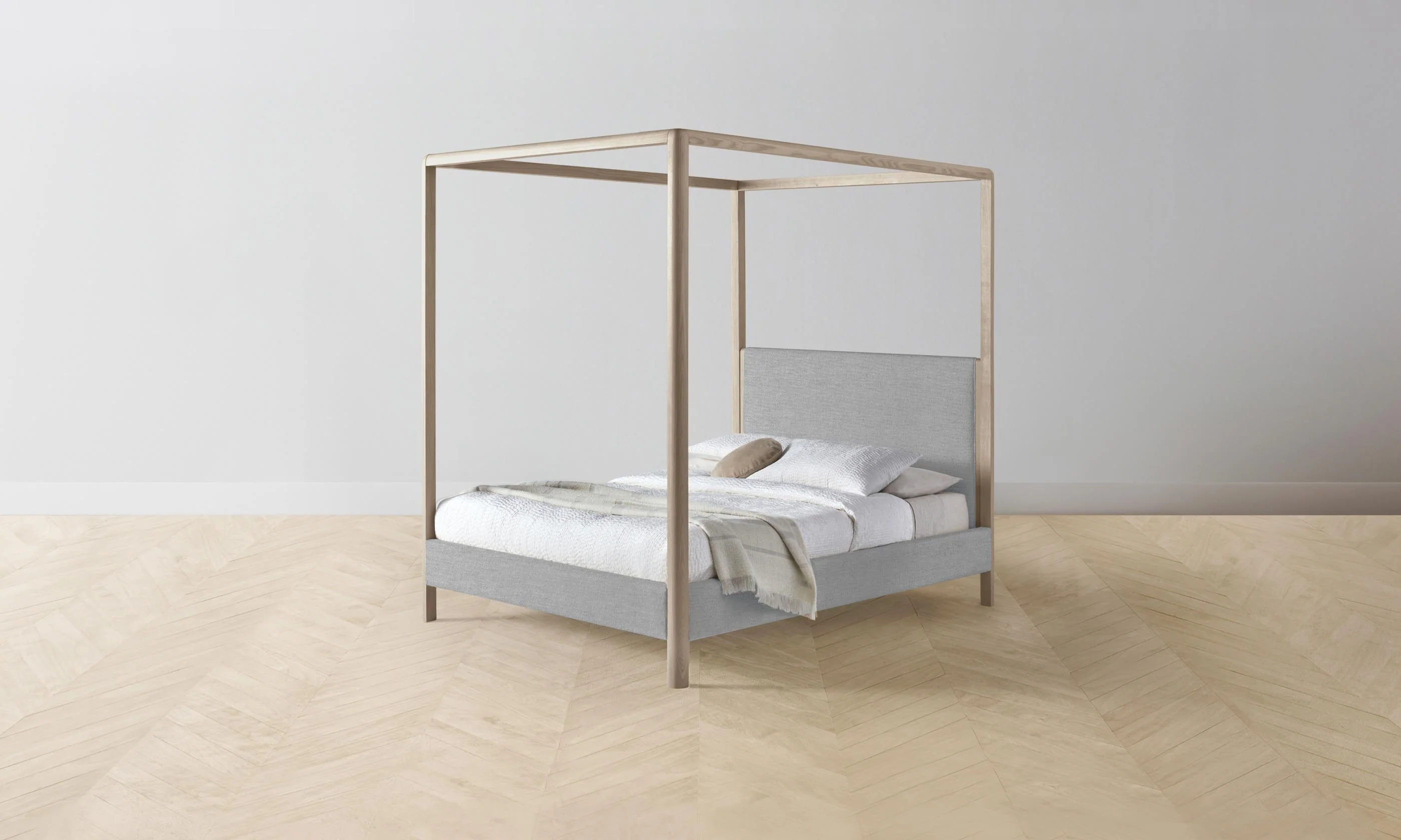 The Thompson Canopy Bed - Performance Linen Weave Cloud - Image 6