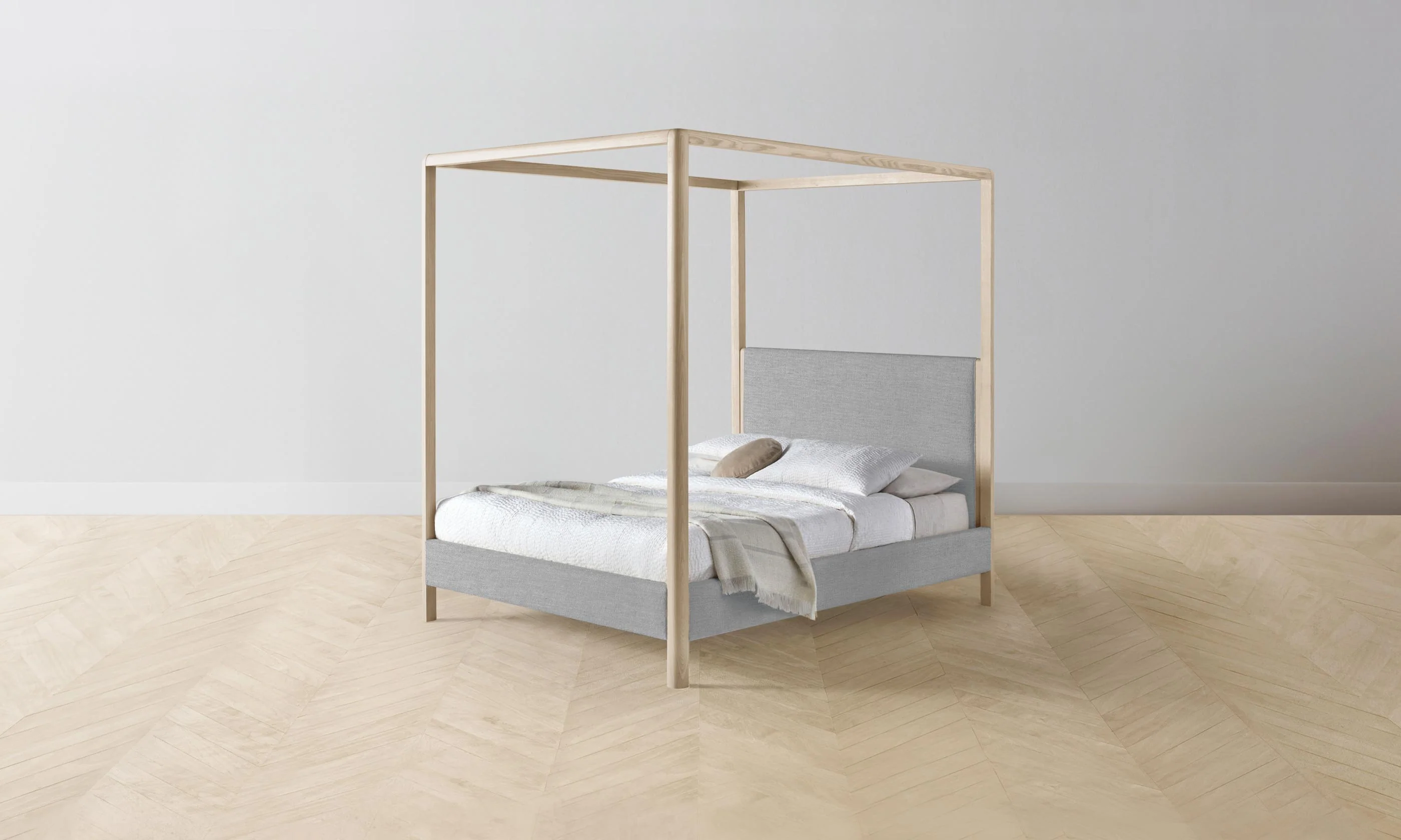 The Thompson Canopy Bed - Performance Linen Weave Cloud - Image 7