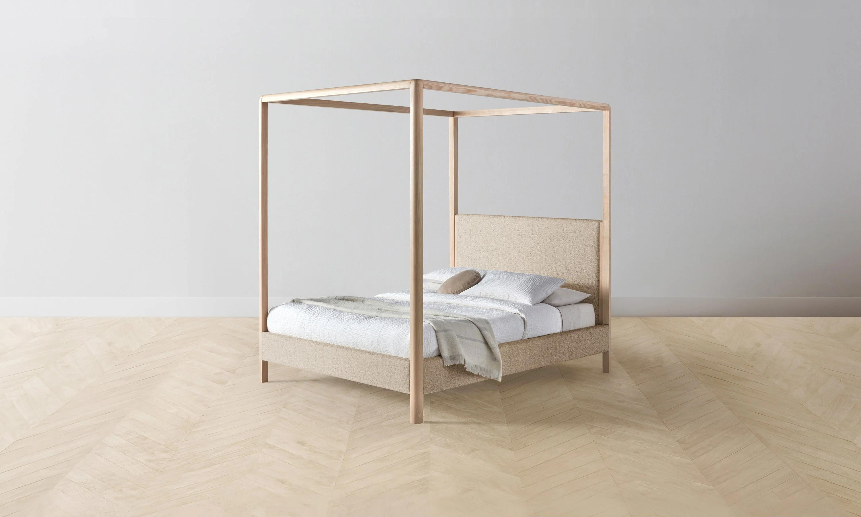 The Thompson Canopy Bed - Performance Textural Weave Savanna