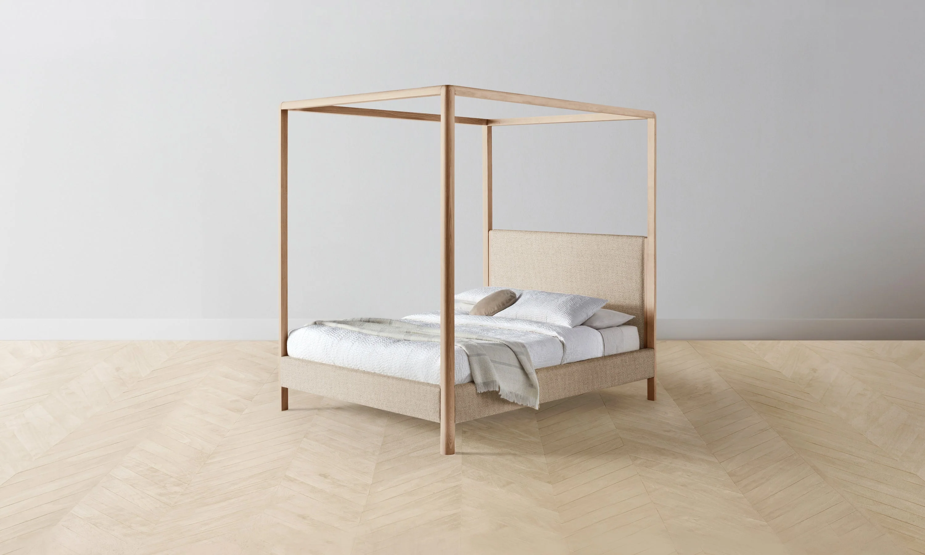 The Thompson Canopy Bed - Performance Textural Weave Savanna - Image 2