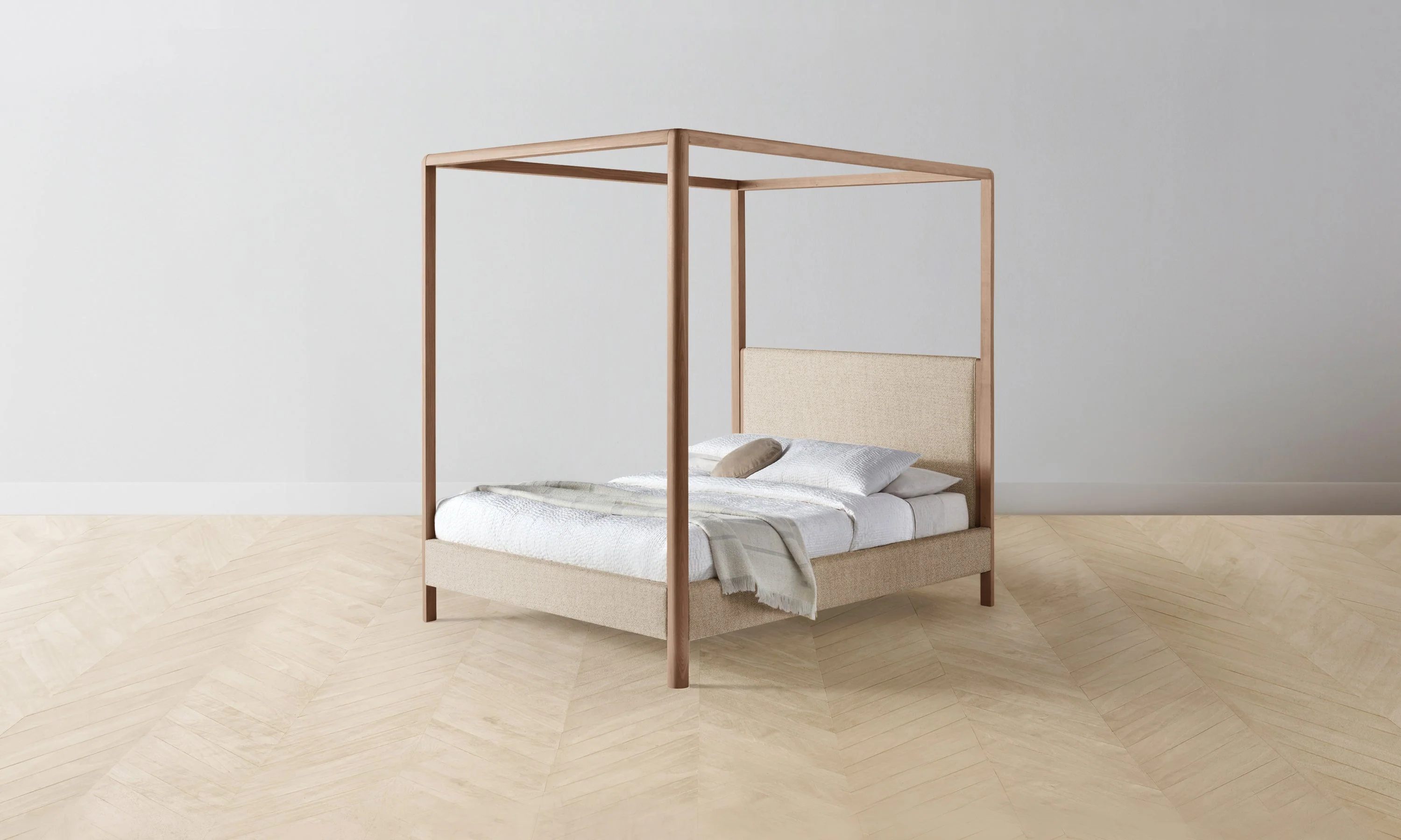 The Thompson Canopy Bed - Performance Textural Weave Savanna - Image 3