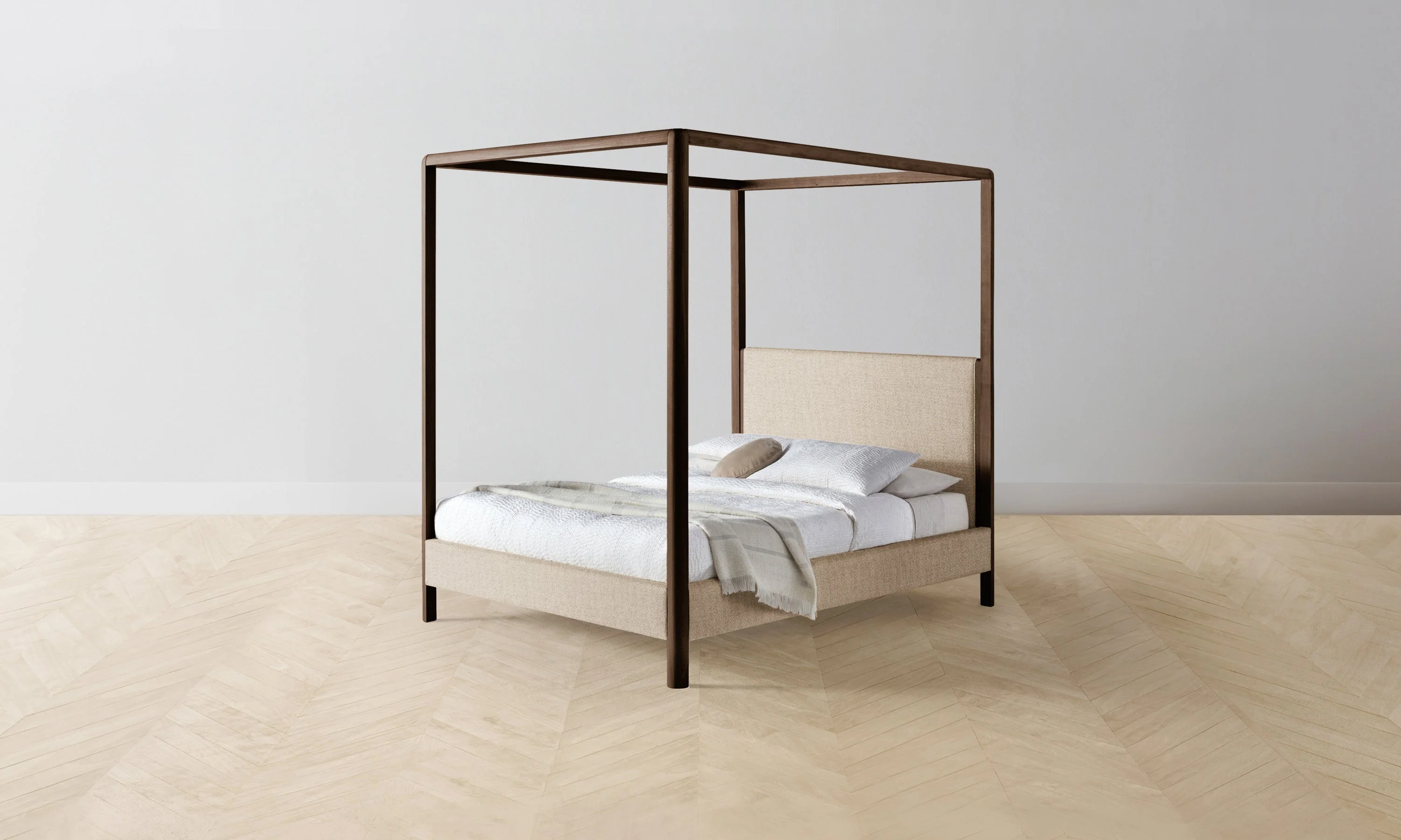 The Thompson Canopy Bed - Performance Textural Weave Savanna - Image 4