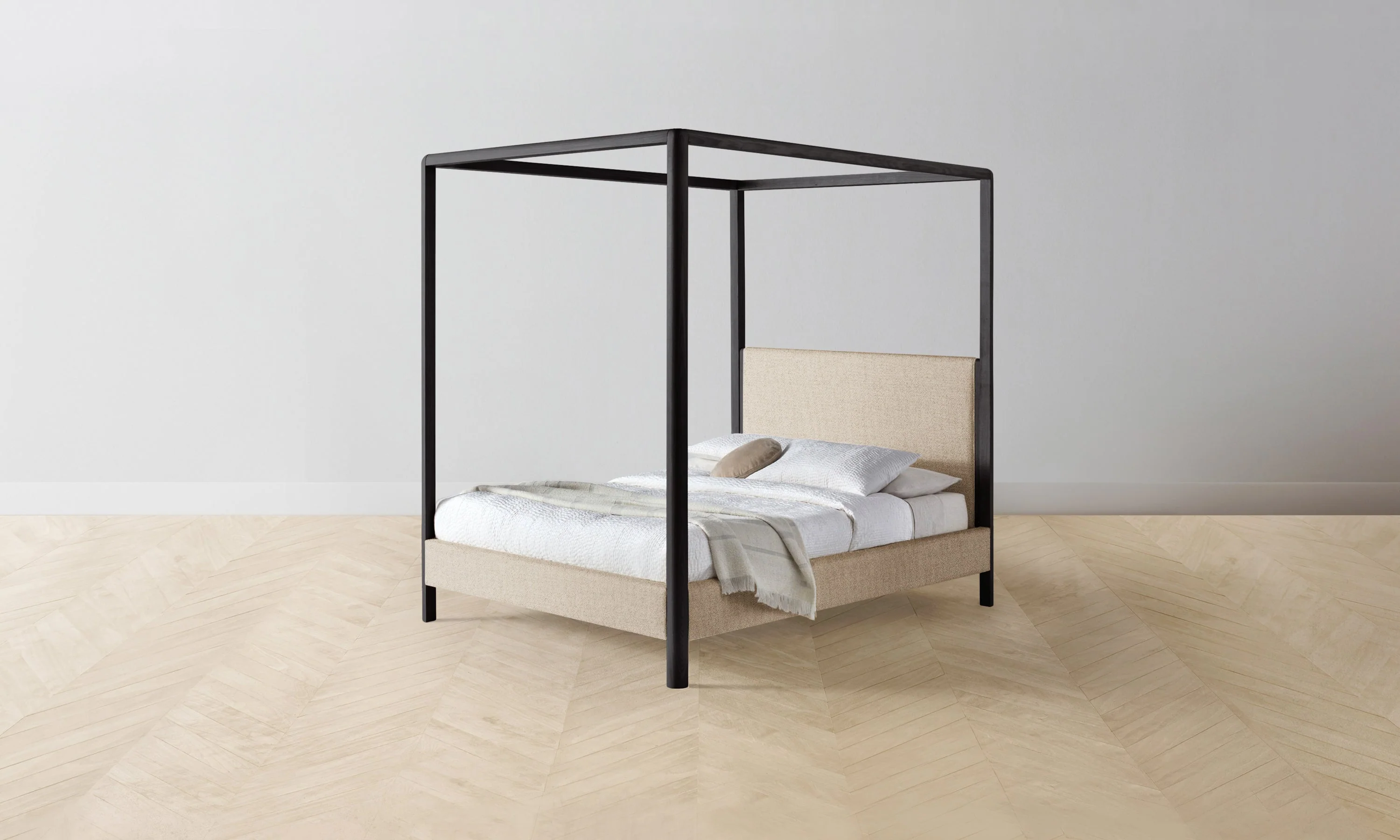 The Thompson Canopy Bed - Performance Textural Weave Savanna - Image 5