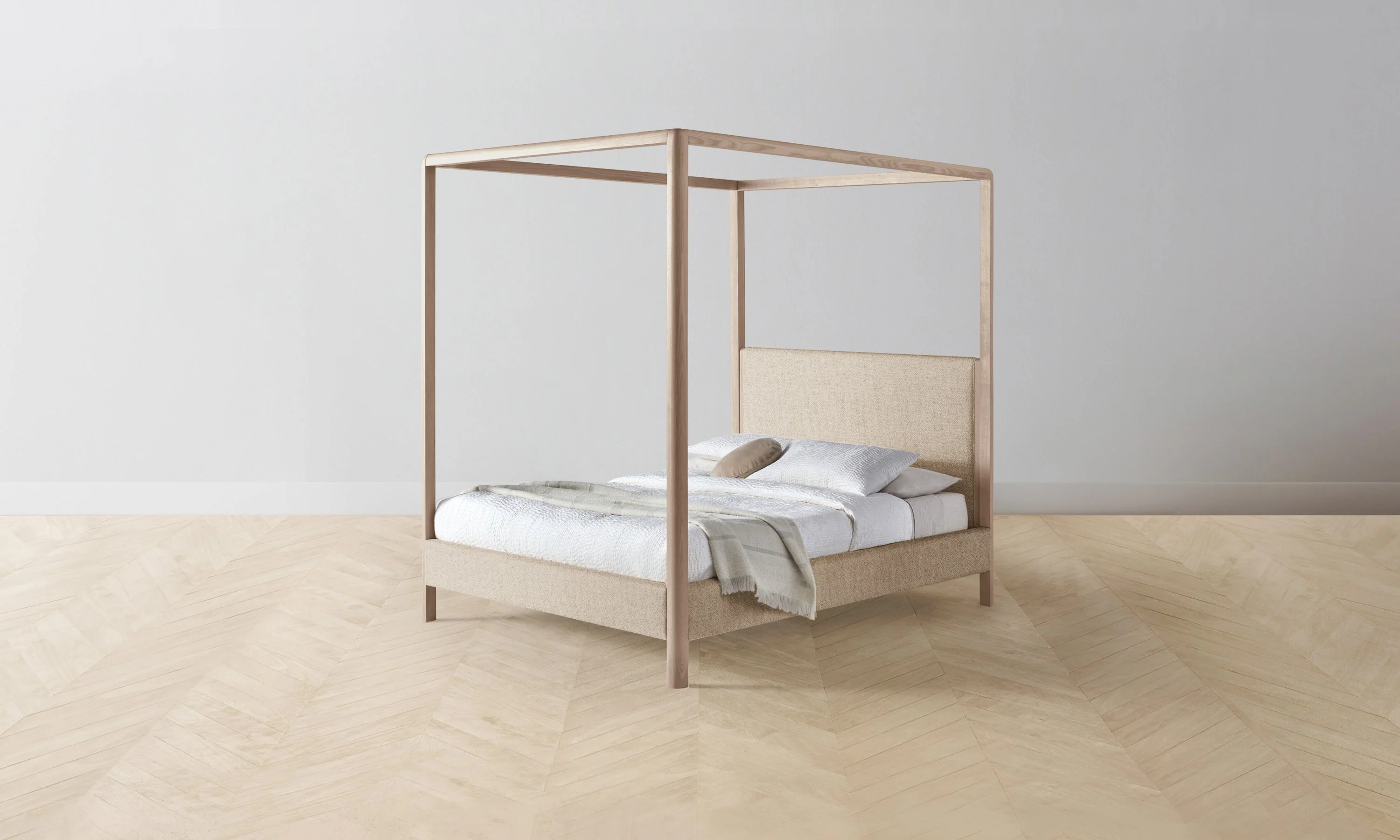 The Thompson Canopy Bed - Performance Textural Weave Savanna - Image 6