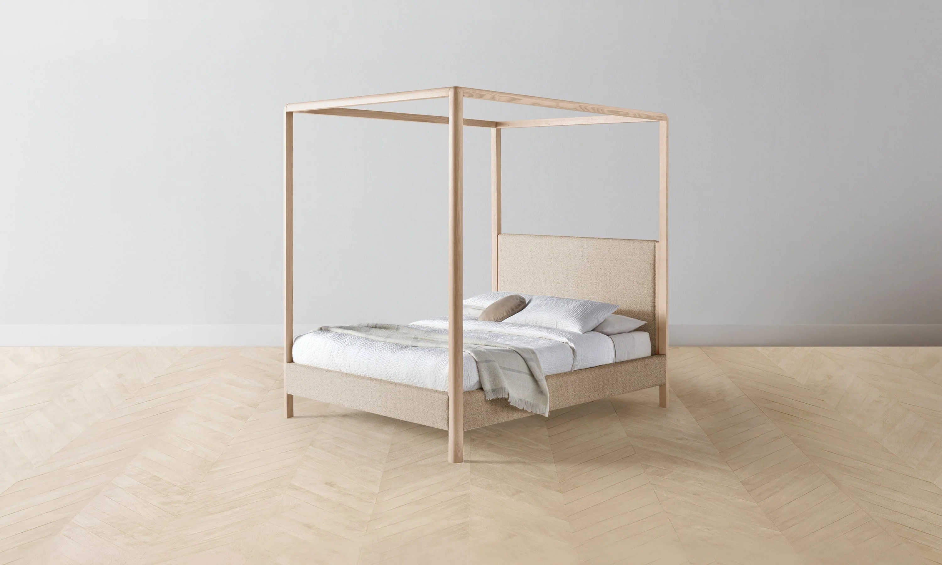 The Thompson Canopy Bed - Performance Textural Weave Savanna - Image 7