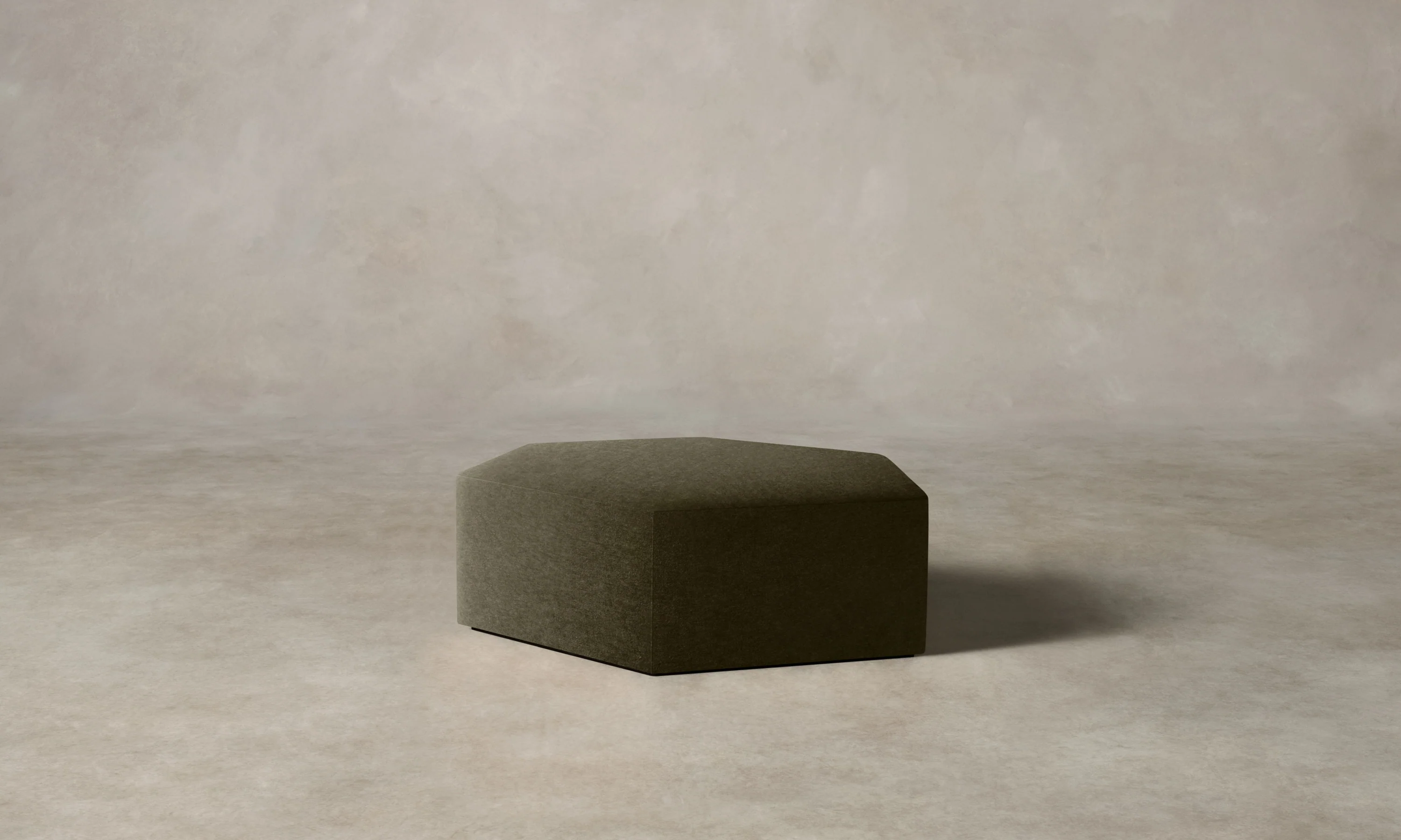 The Trivena Ottoman - Mohair Moss