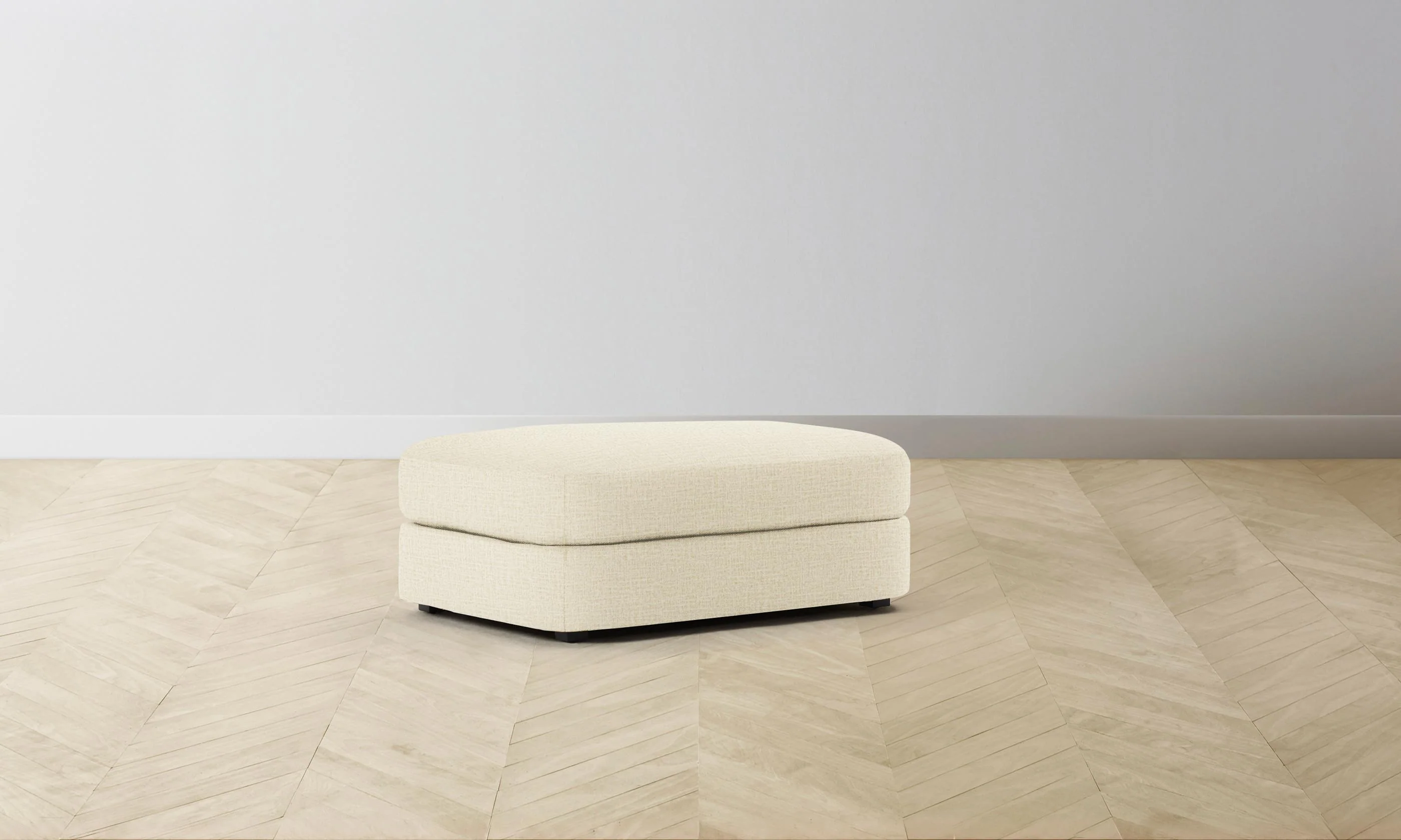 The Varick Ottoman - Performance Woven Chenille Desert