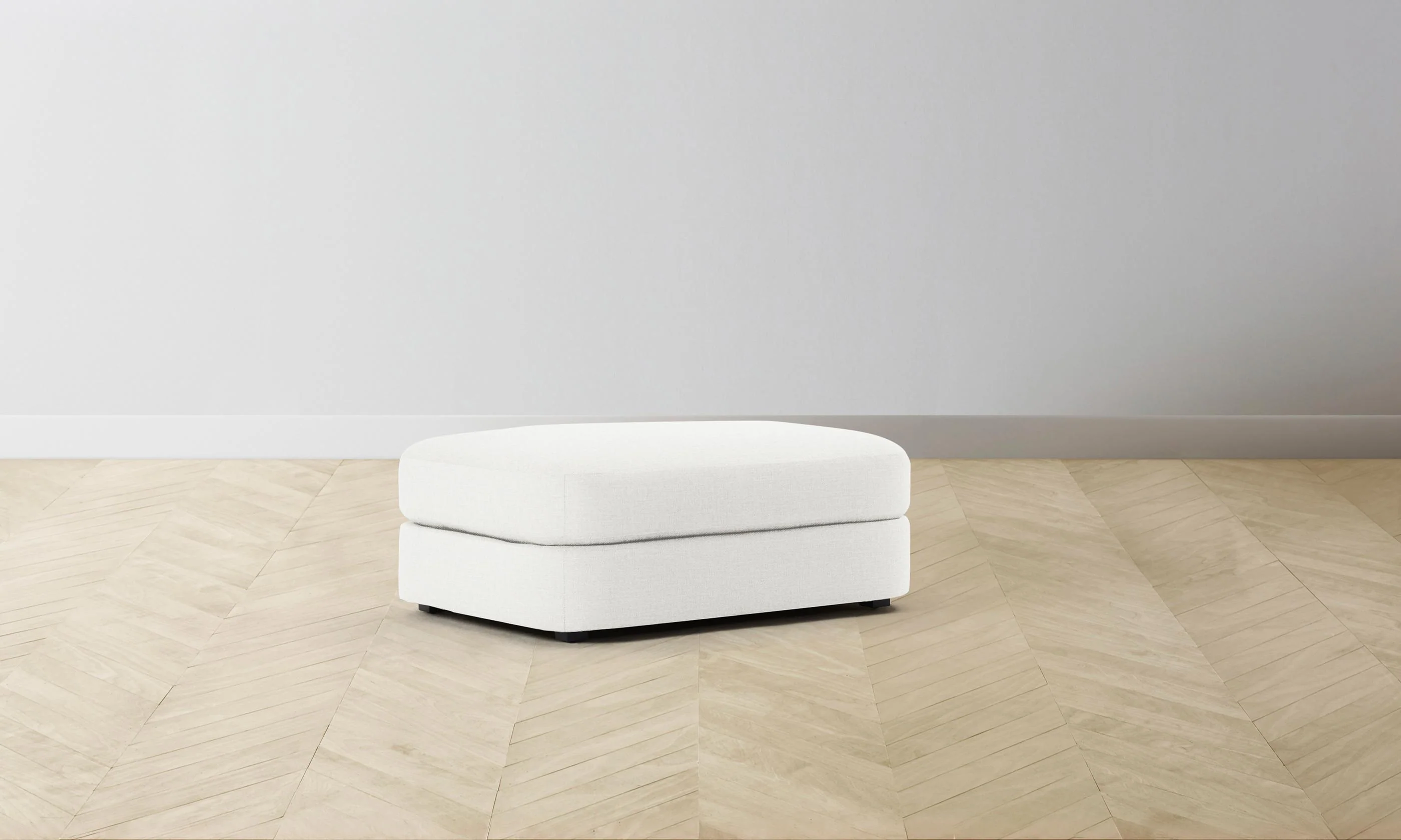 The Varick Ottoman - Performance Woven Chenille Lace