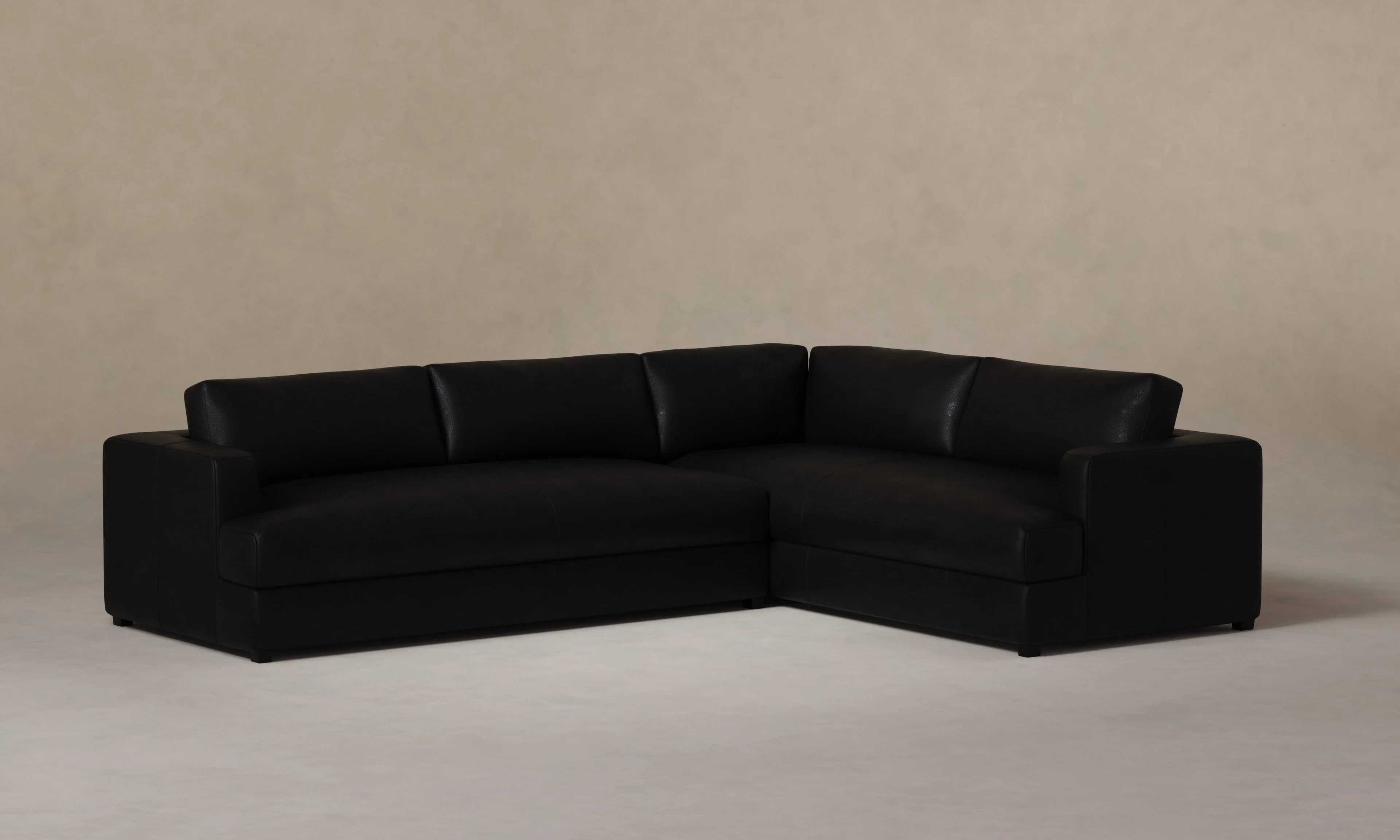 The Varick Sectional - Pebbled Leather Ink